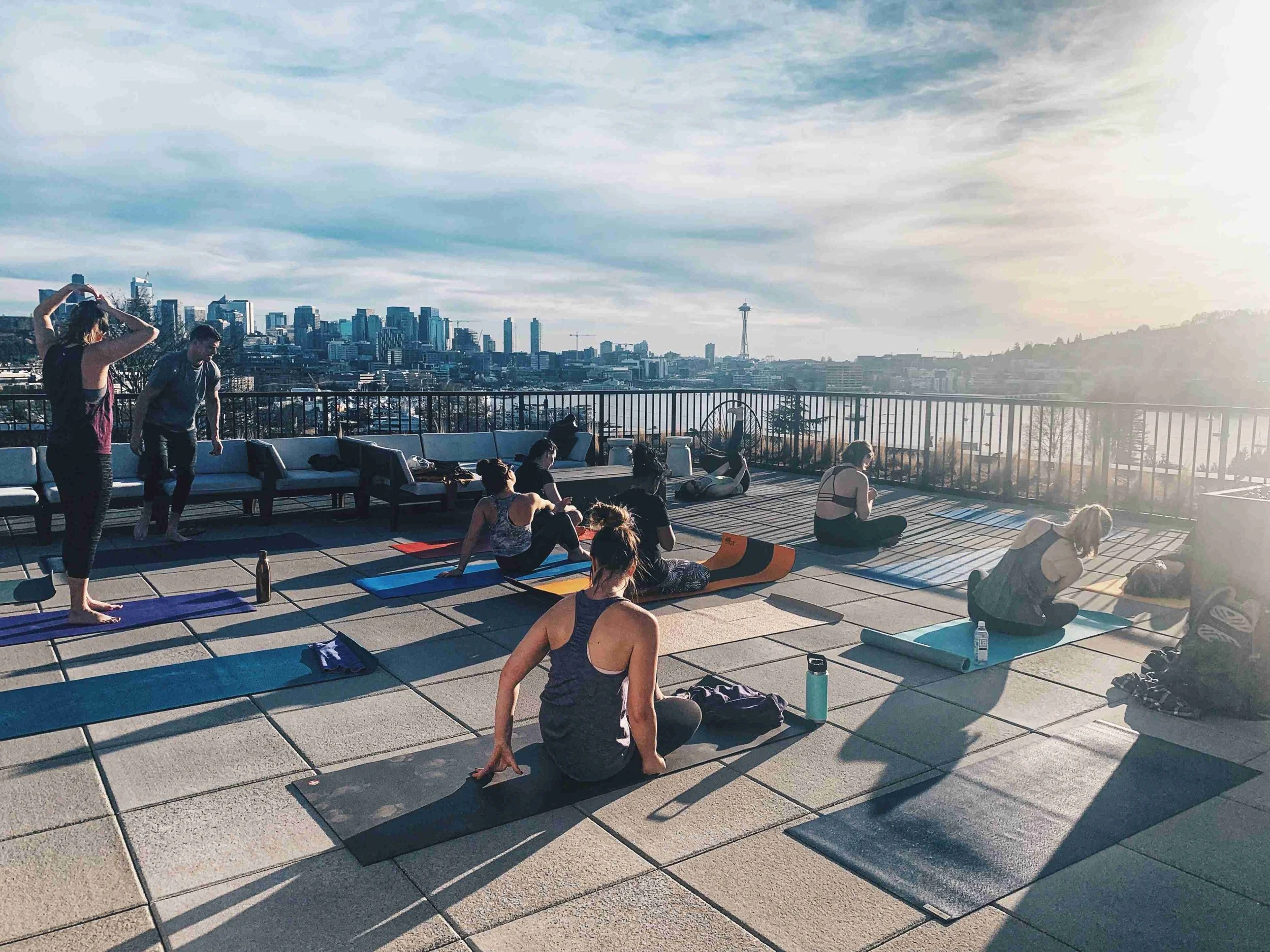 Gea Yoga on Seattle rooftops