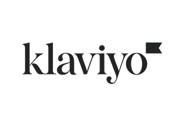 Klaviyo logo in black text with a small black square in the top right corner