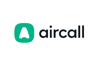 Aircall logo featuring a green speech bubble icon and the word "aircall" in black text.