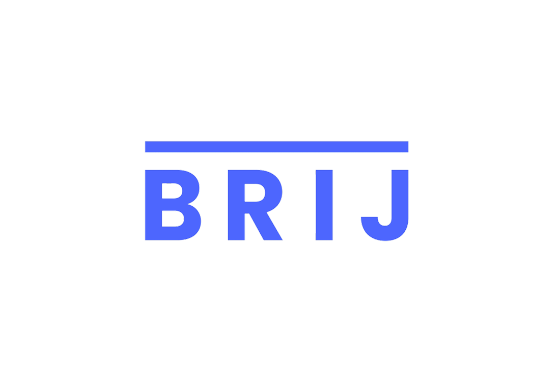 Blue text spelling 'BRIJ' with a horizontal line above the letters against a white background.