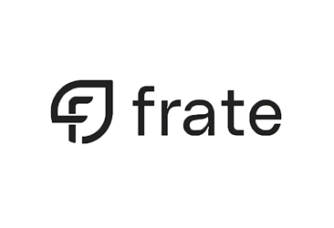 Frate logo with a stylized letter 'F' and the word 'frate' written next to it.