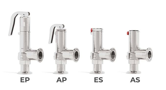 Válvula de seguridad clamp para alivio automático de presión. Apertura total instantánea y conexión sanitaria, ideal para sistemas industriales de vapor y presión.