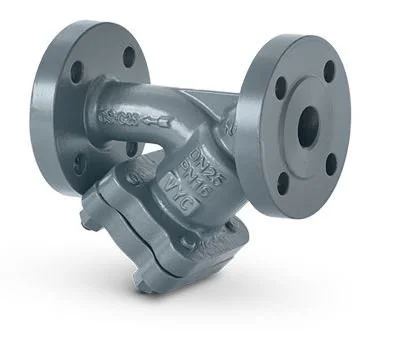 Filtro en Y industrial para vapor y fluidos. Retiene partículas sólidas y protege equipos de control y regulación en sistemas térmicos y procesos industriales.