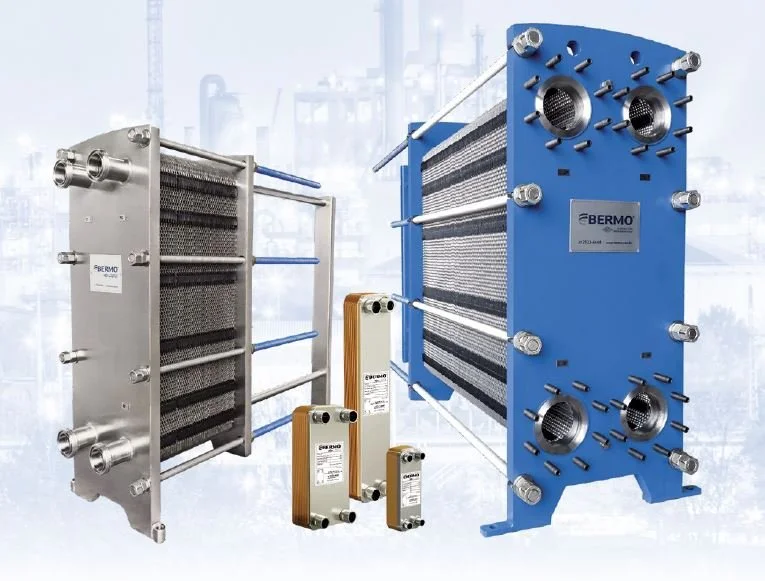 Intercambiadores de calor industriales para calefacción, refrigeración y recuperación de energía térmica. Soluciones de placas, brasados y carcasa-tubos para sistemas térmicos eficientes.