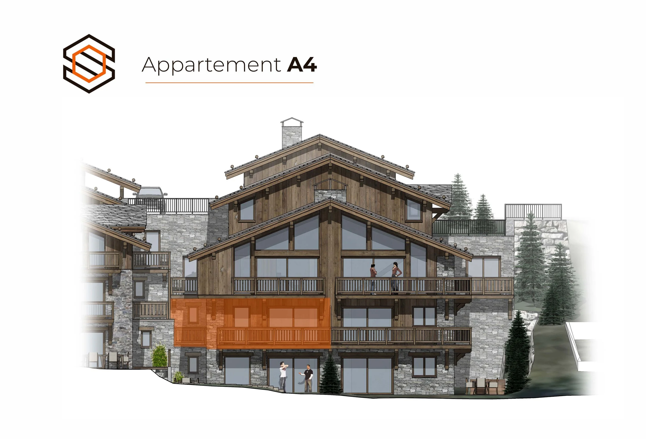 Vue architecturale d’un programme immobilier premium à Saint-Martin-de-Belleville développé par un promoteur local et commercialisé par HOME SUMMIT.