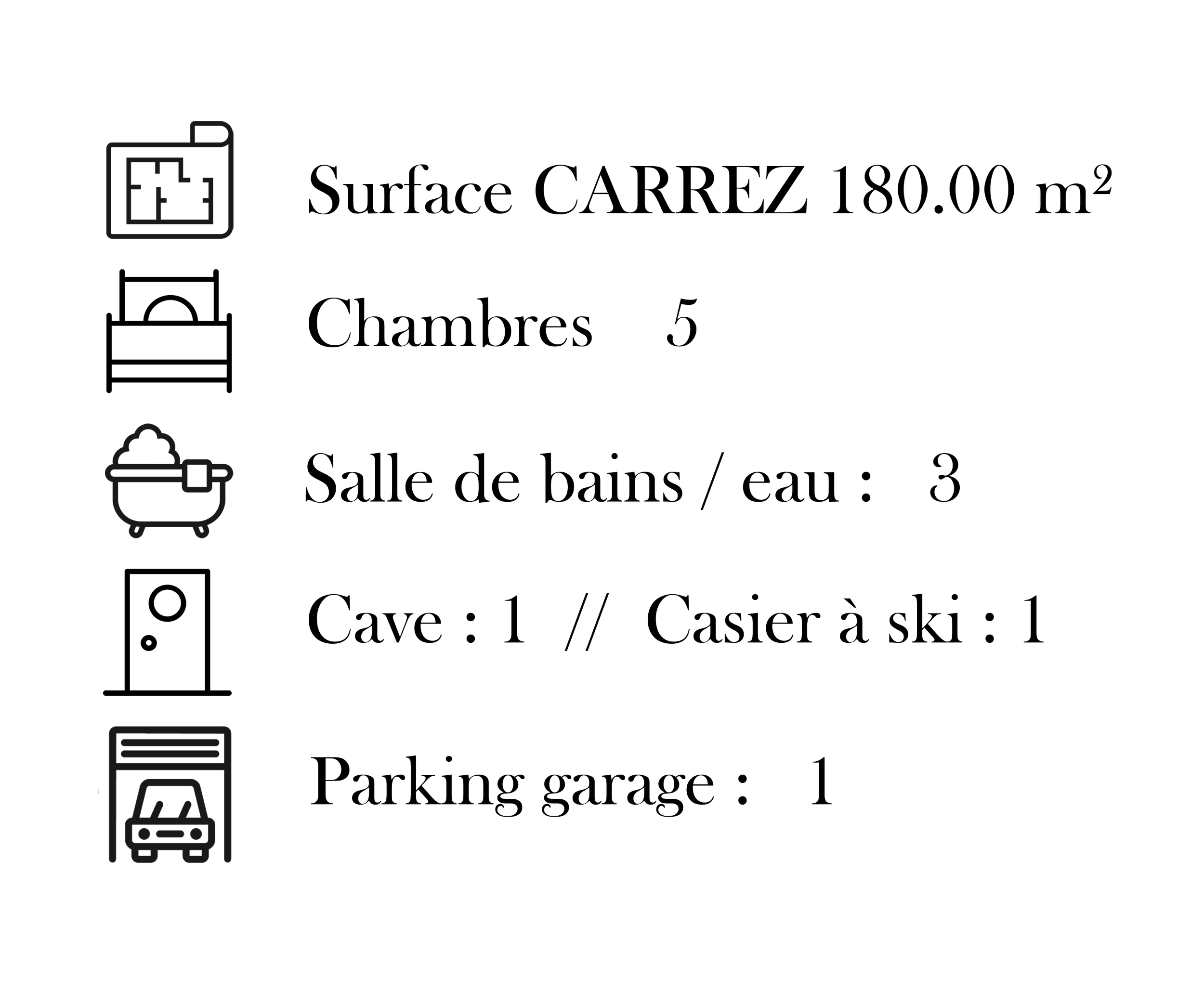 Découvrez le plan détaillé d’une maison à vendre à Saint-Martin-de-Belleville, incluant surface, 5 chambres, salle de séjour, cave, casier à ski et parking garage, présenté par l’agence immobilière HOME SUMMIT, spécialiste de l’immobilier en montagne