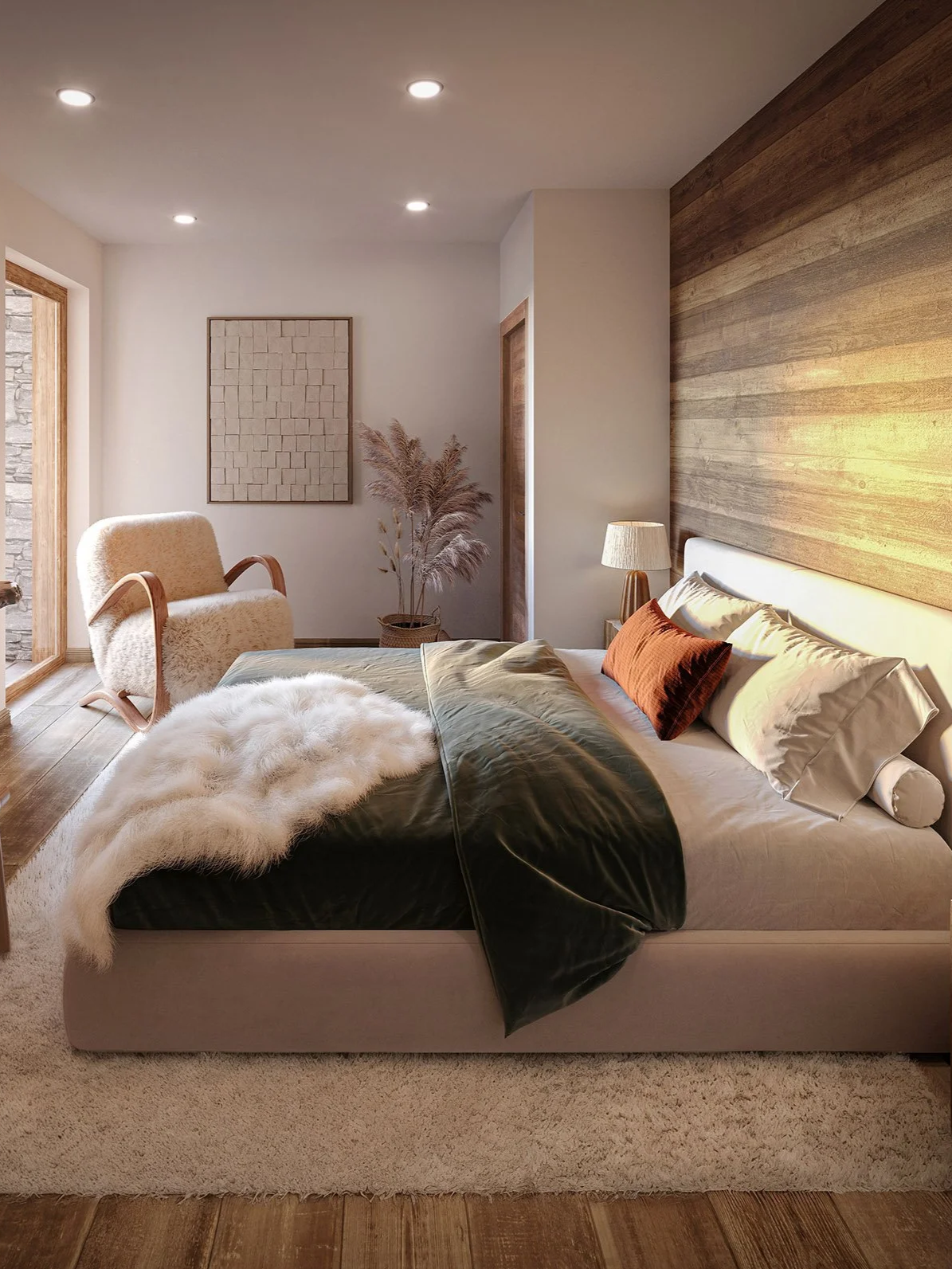 Espace nuit haut de gamme commercialisé par HOME SUMMIT, combinant élégance contemporaine, matériaux naturels et confort absolu.