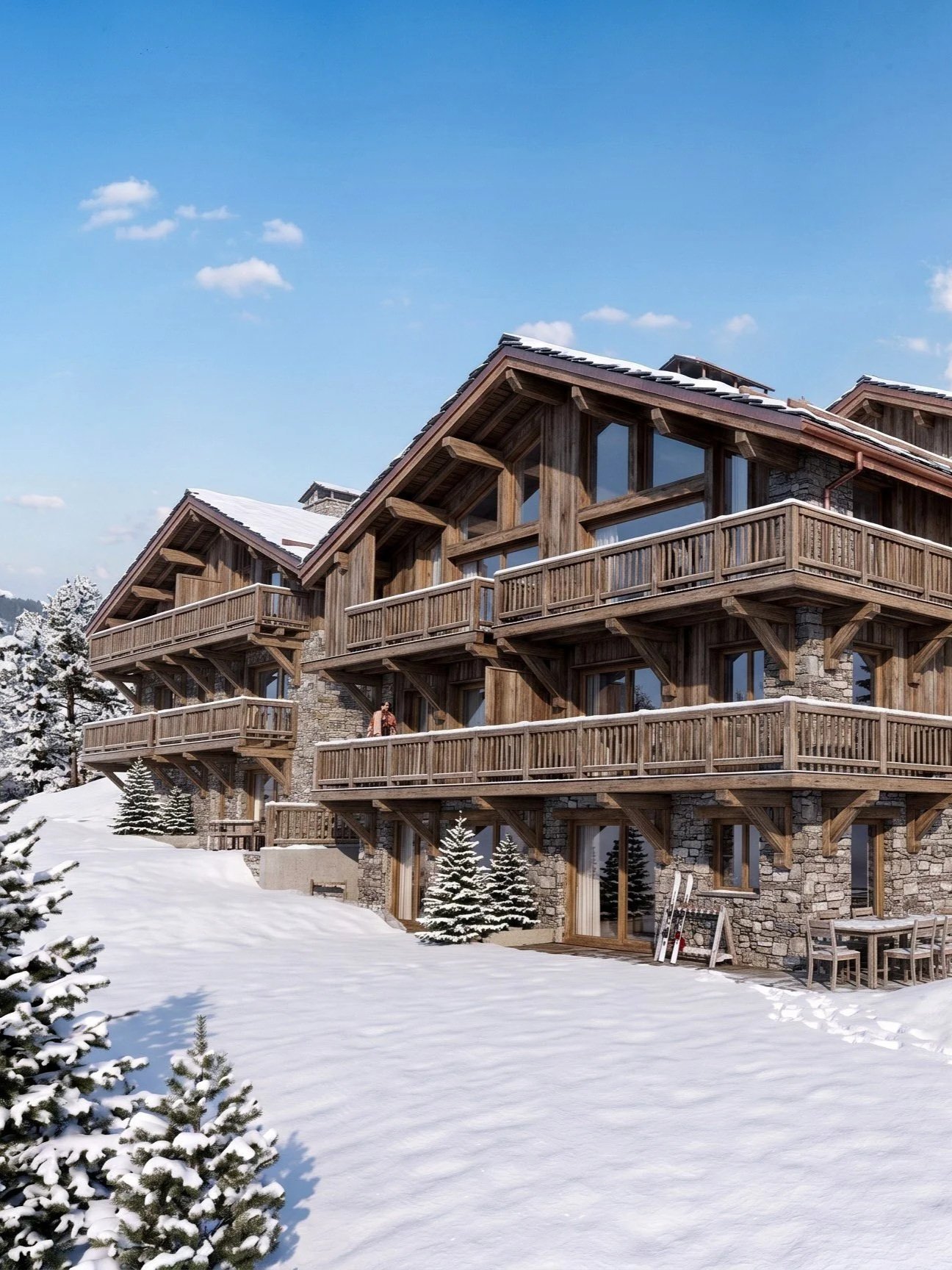 Résidence alpine en pierre et bois abritant un appartement de prestige de 185 m² à vendre à Saint-Martin-de-Belleville – HOME SUMMIT
