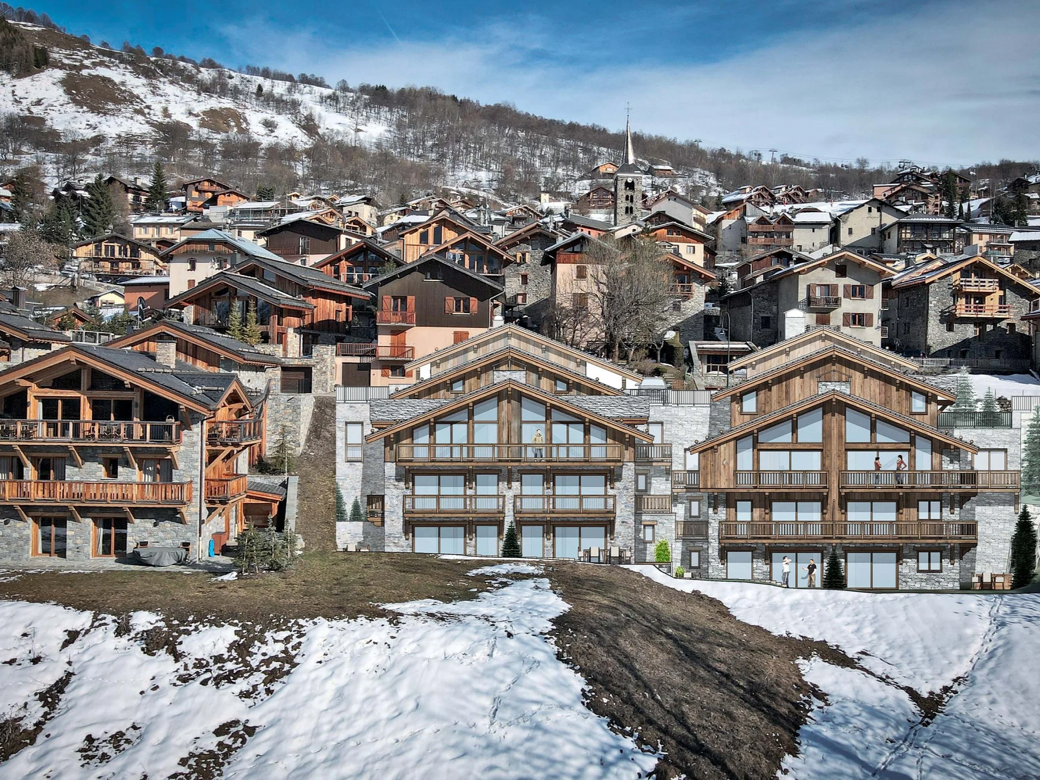 Implantation d’un projet immobilier à vendre, comprenant appartements et penthouse, proposé par HOME SUMMIT, avec accompagnement et suivi assuré par HOME DATA, investissement immobilier en montagne à forte valeur ajoutée.