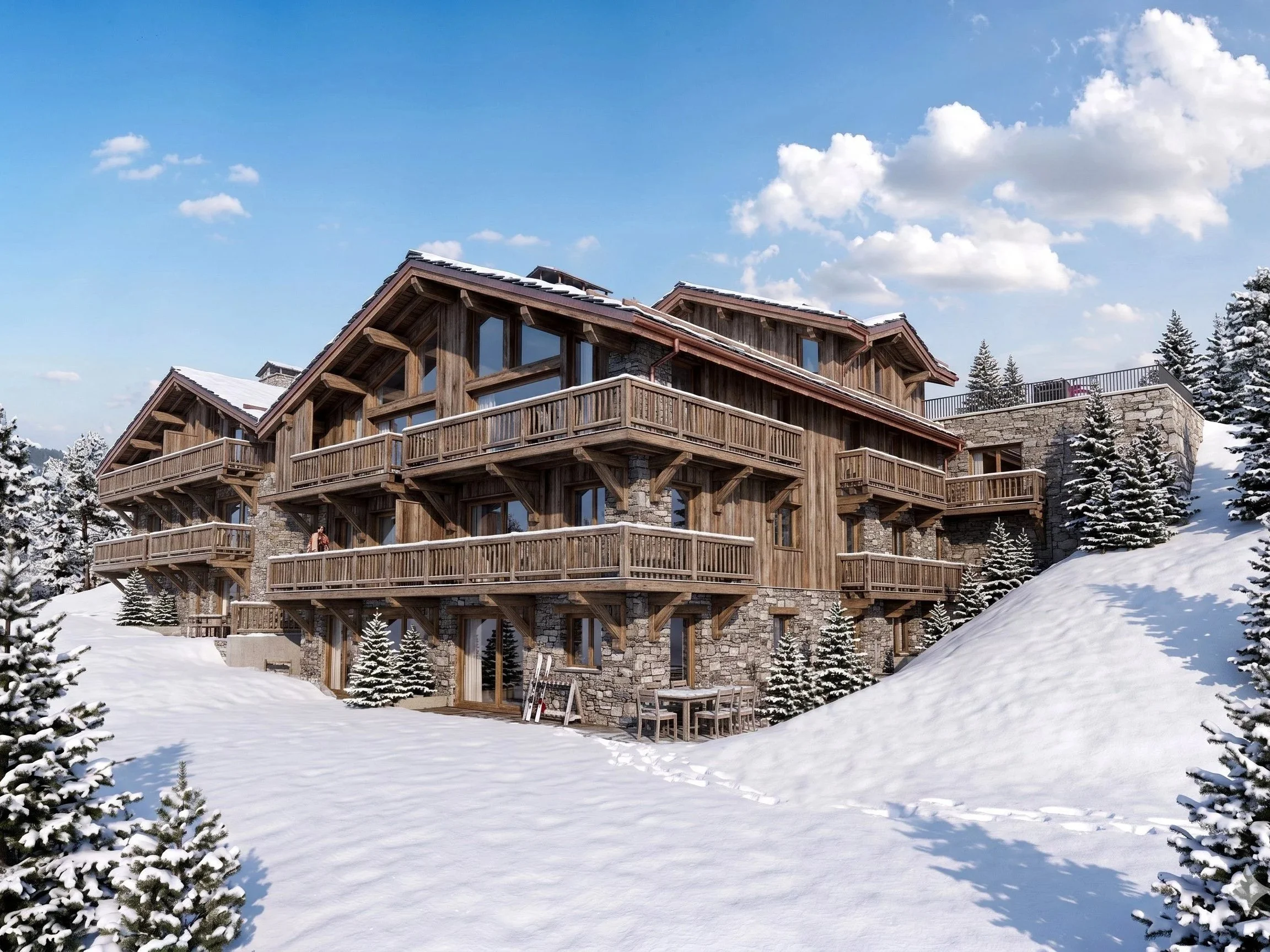 Vue extérieure de la résidence d’un appartement de 200 m² à vendre à Saint-Martin-de-Belleville