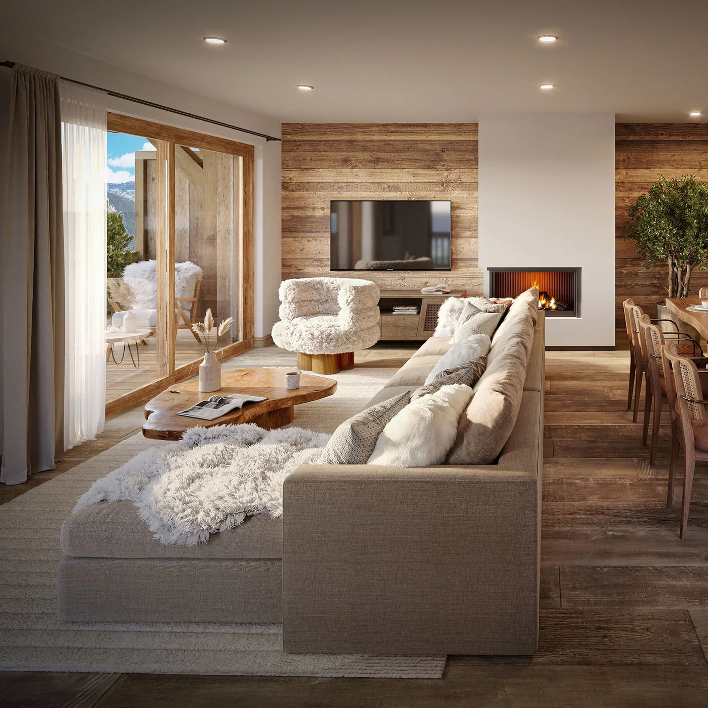 Appartement haut de gamme avec séjour ouvert sur l'extérieur, prestations premium et accompagnement immobilier personnalisé par HOME SUMMIT.