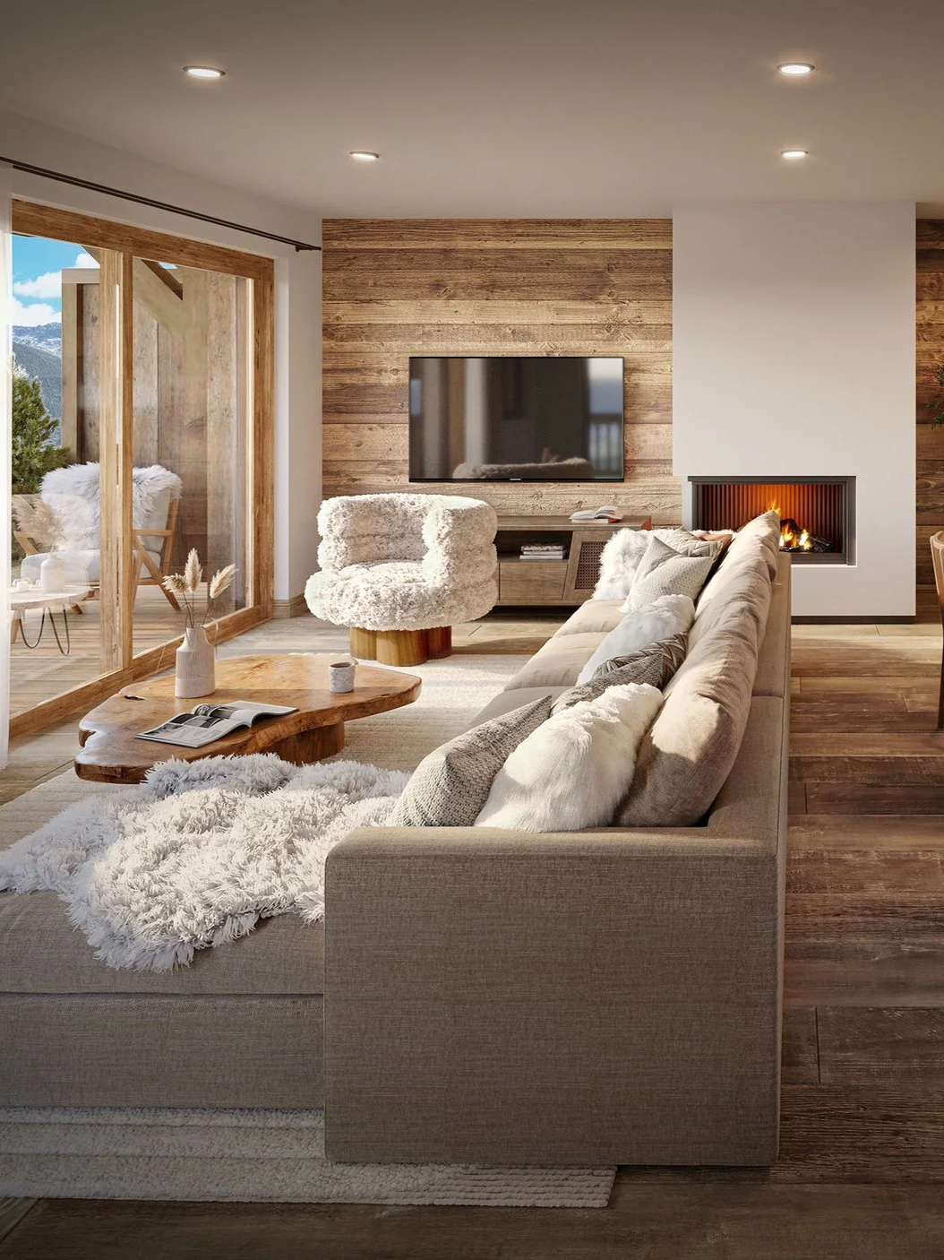 Appartement d’exception proposé à la vente par HOME SUMMIT, avec vaste séjour, cuisine contemporaine et prestations haut de gamme au cœur des Alpes.