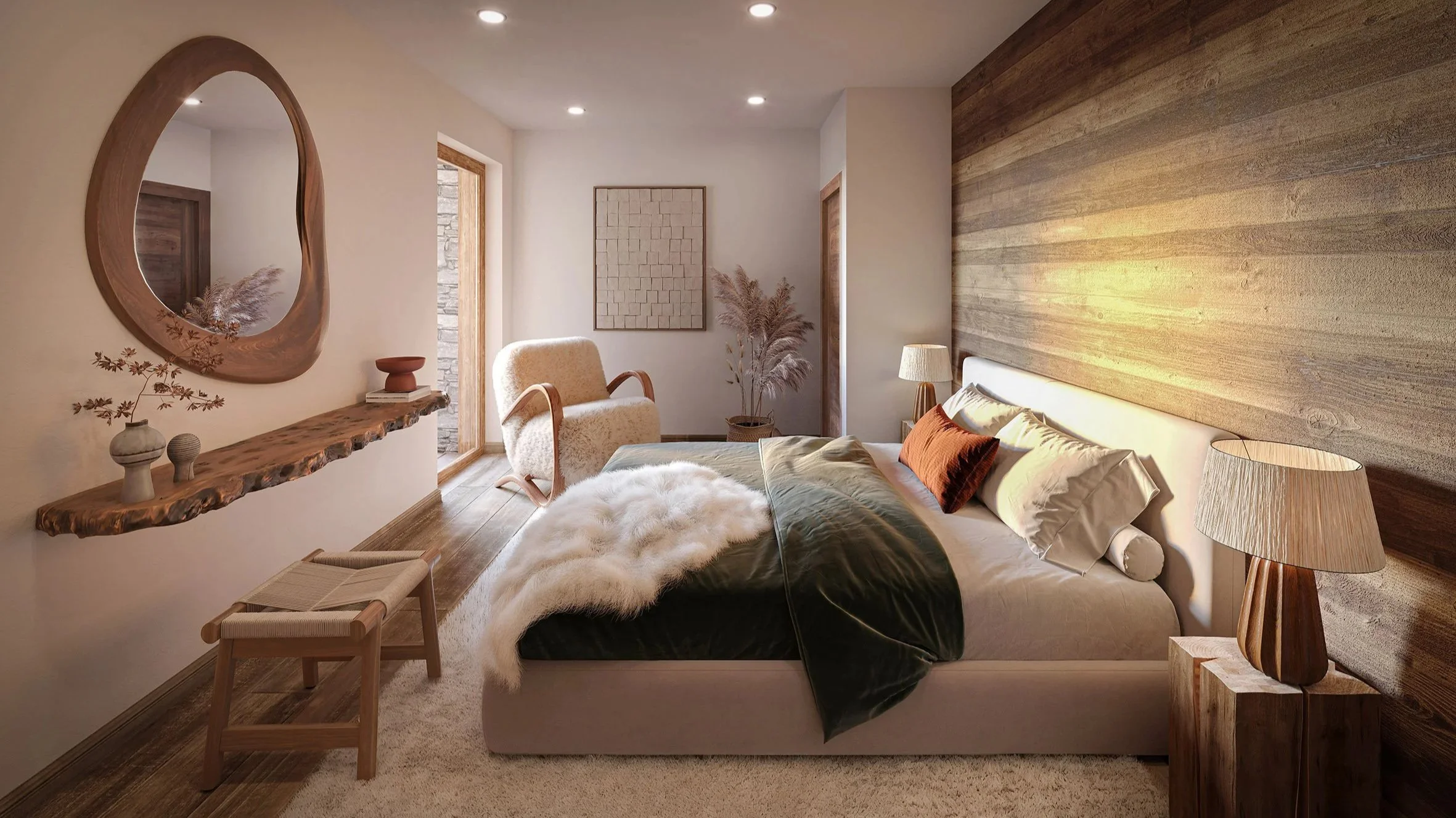 Projection d’aménagement d’une chambre dans un appartement de 93 m² à vendre à Saint-Martin-de-Belleville