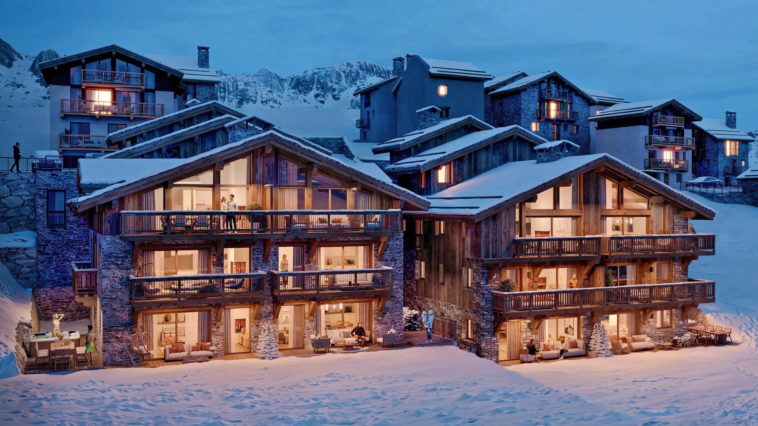 Résidence de prestige en pierre et bois à Saint-Martin-de-Belleville, avec appartements haut de gamme à vendre au cœur des 3 Vallées – HOME SUMMIT