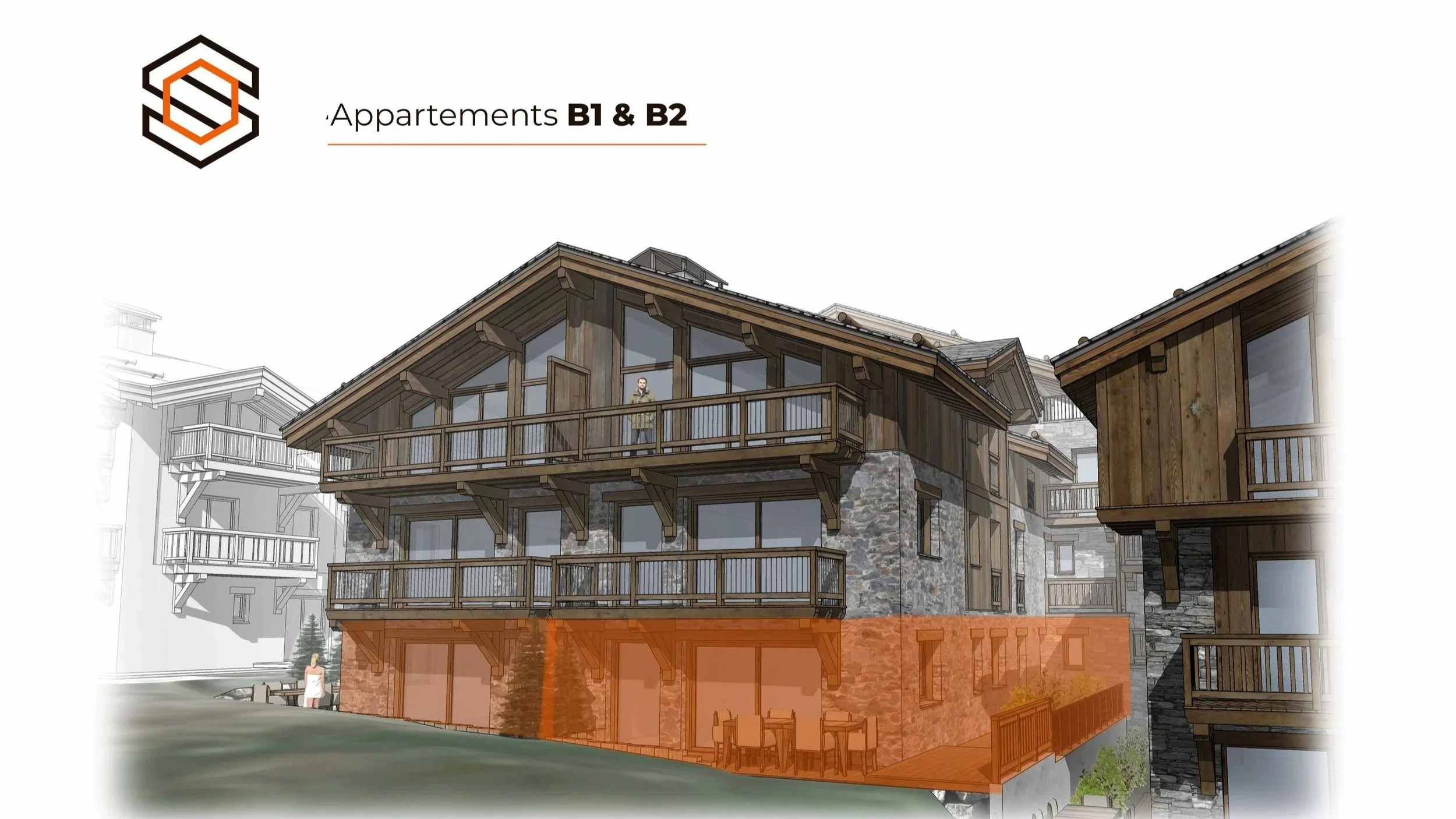 Projection extérieure de la résidence accueillant un appartement de 200 m² à vendre à Saint-Martin-de-Belleville