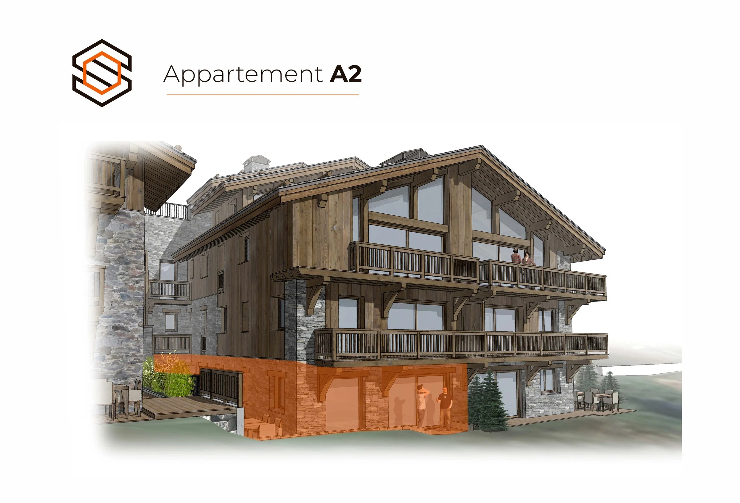 Visualisation d’un appartement de standing à vendre à Saint-Martin-de-Belleville, idéal pour un investissement locatif dans le domaine skiable des 3 Vallées avec HOME SUMMIT.