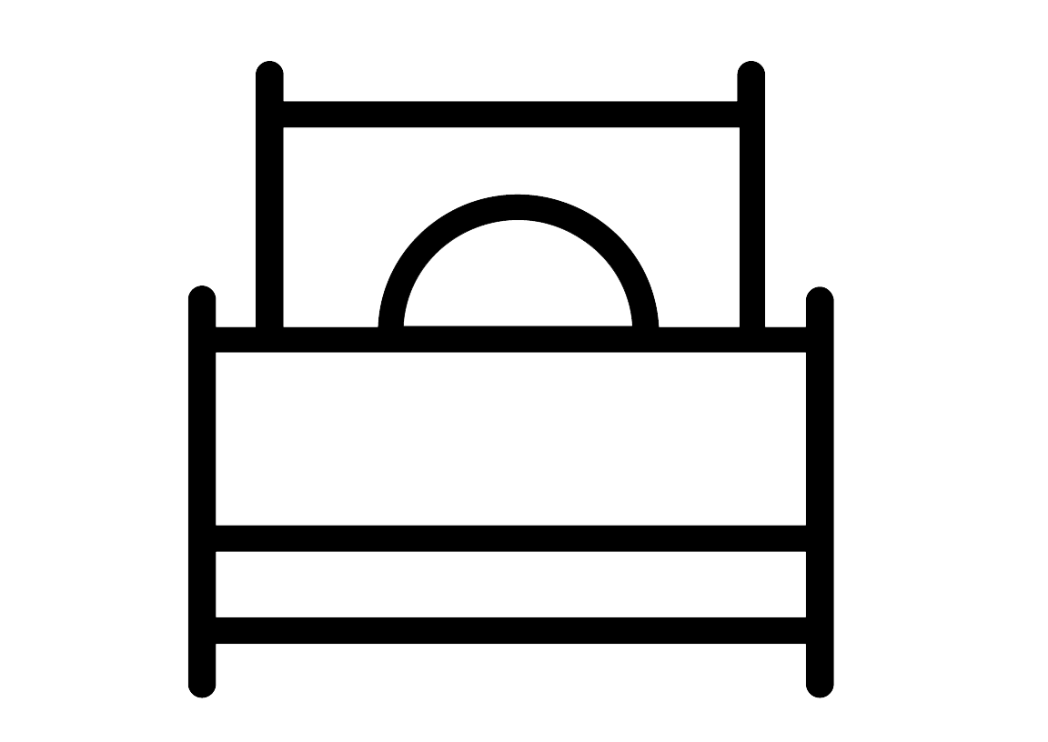 Image d'un lit avec un drap et deux oreillers.