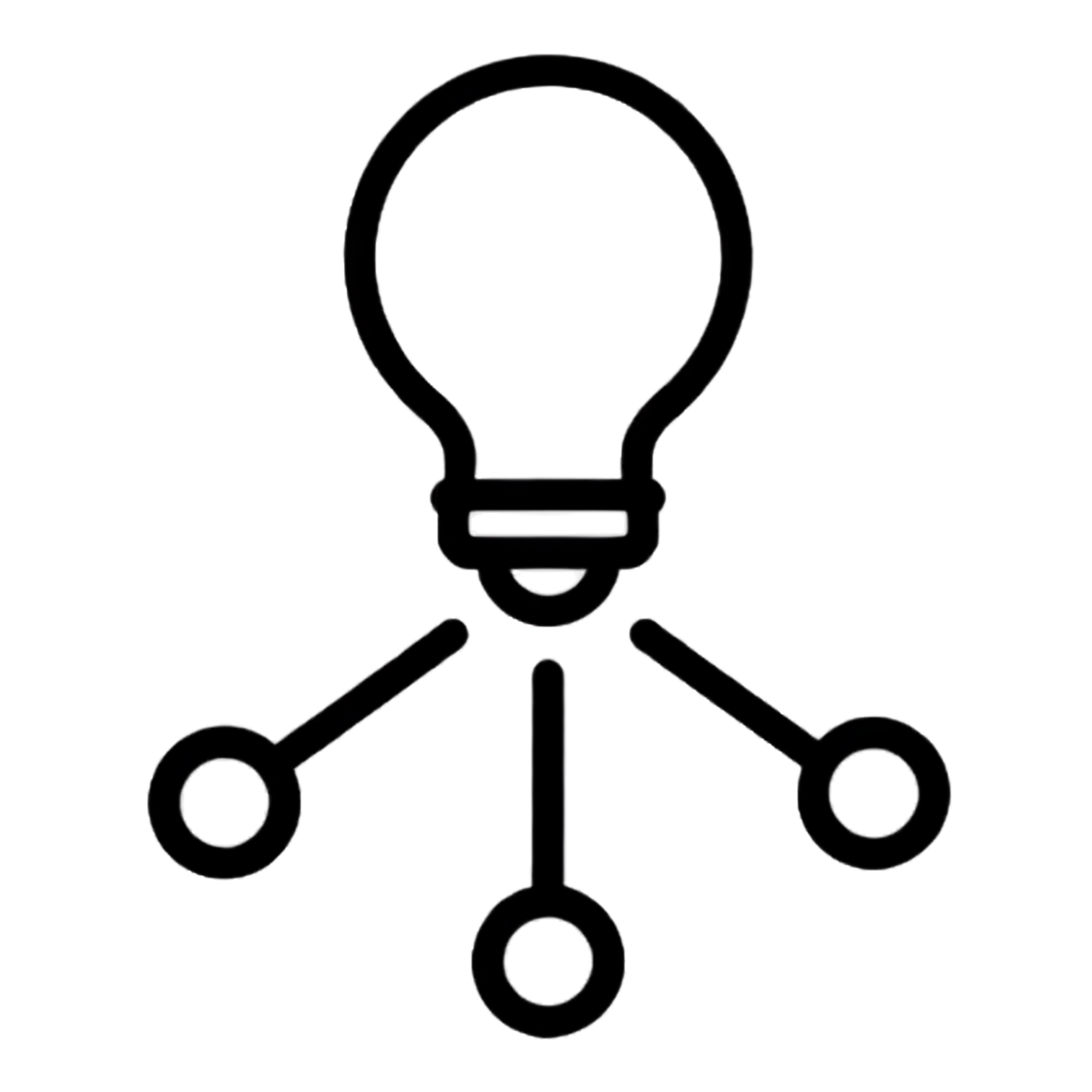 Geometric drawing of an outline square with sections divided by vertical, horizontal, and half circle lines.