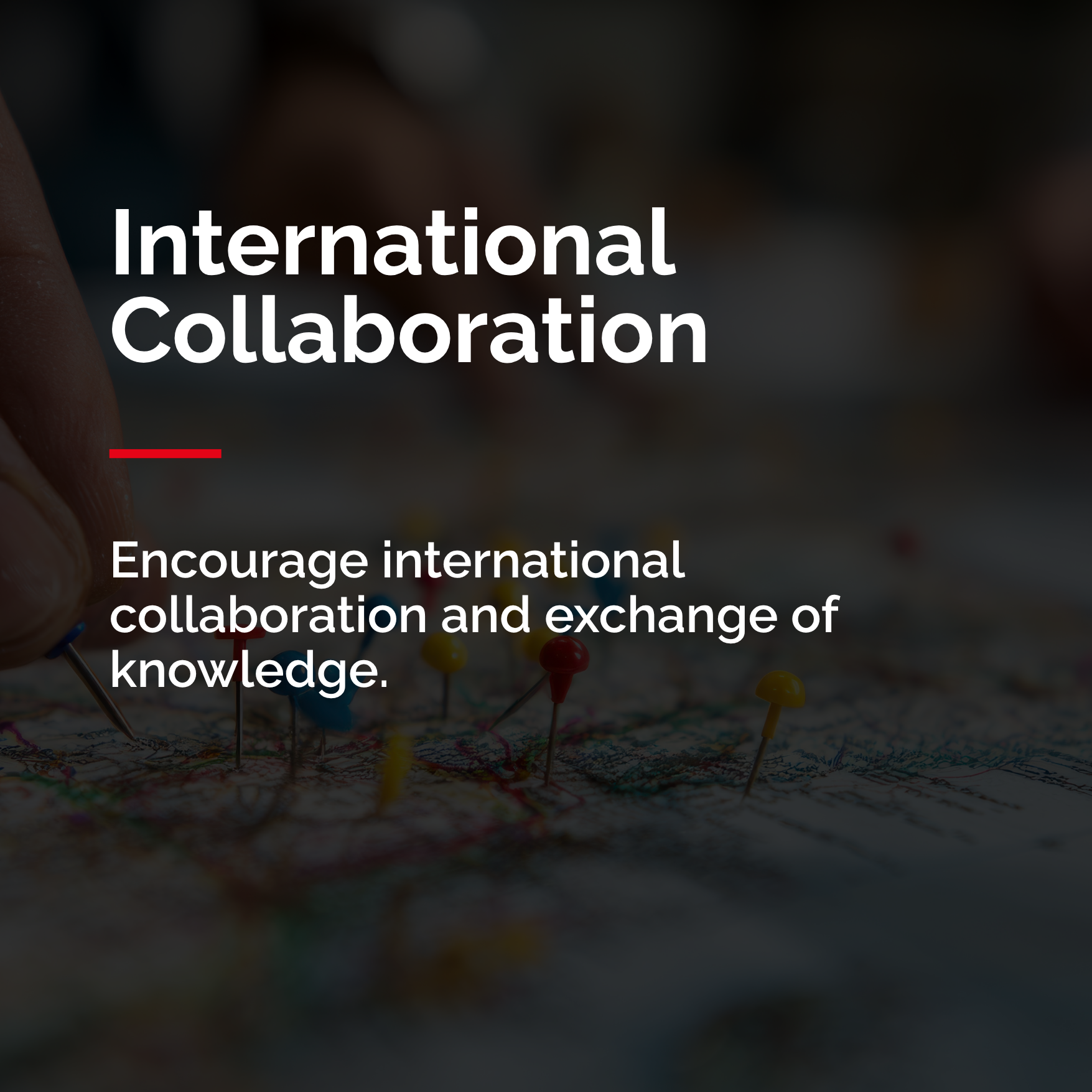 A map with multiple pic points to showcase the international collaboration of COSMOS