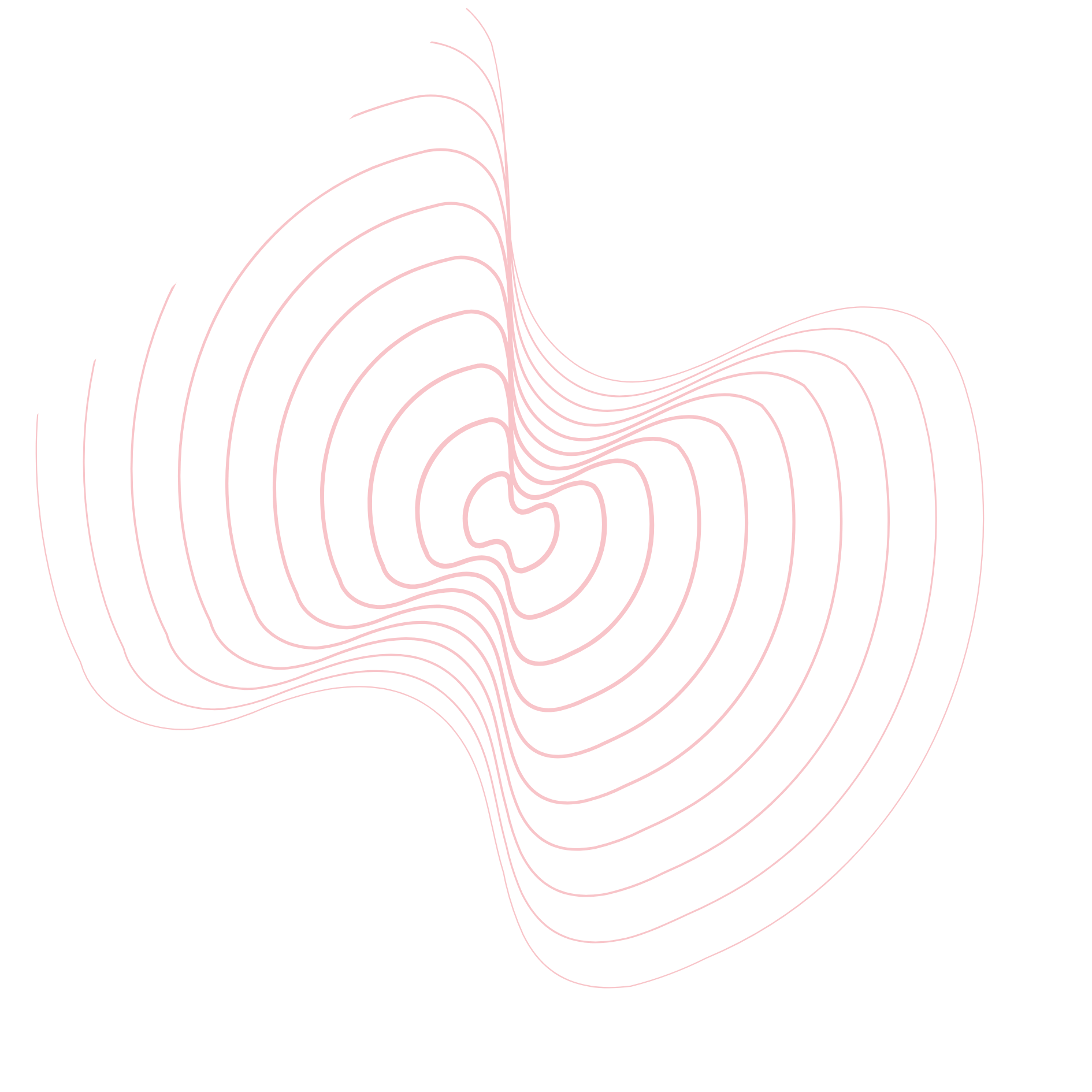Red concentric wave lines on a white background symbolizing seismic activity, used as a subtle design accent for earthquake-related content.