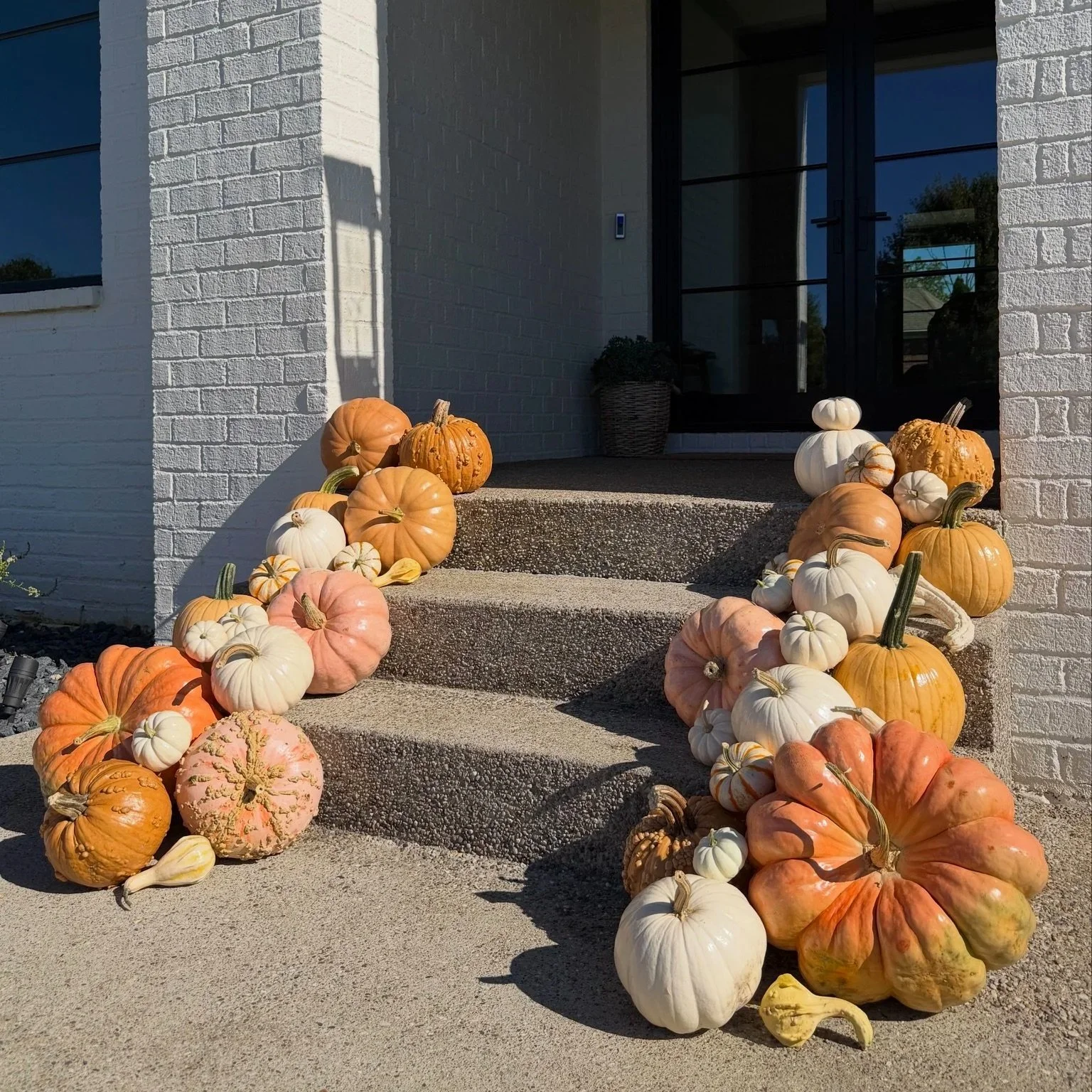 Pumpkin porch decorating in Louisville KY