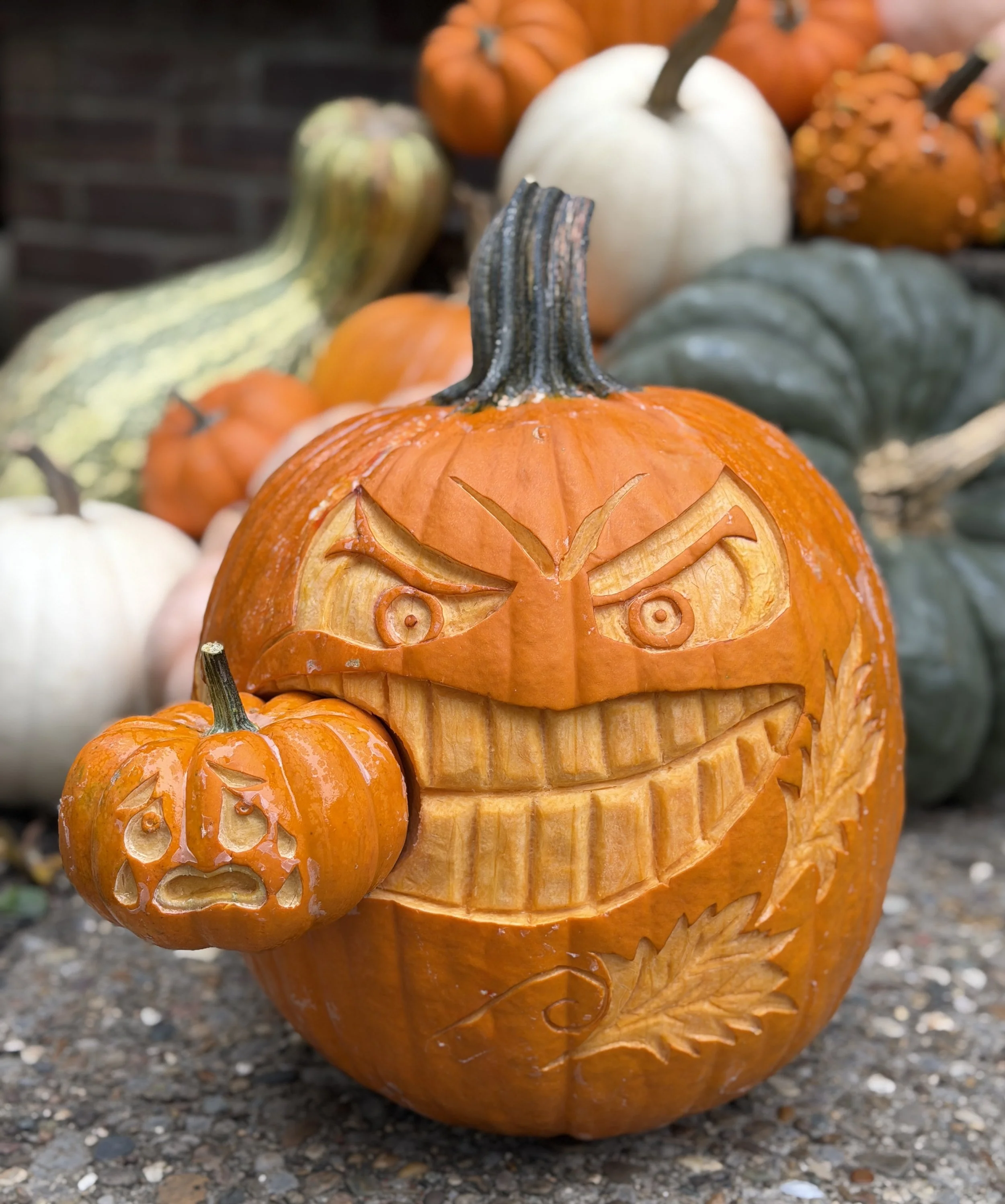 Artisan Carved Pumpkin by Rodriguez Event Creations