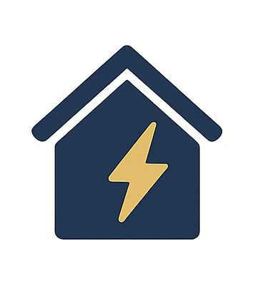Icon of a house with a lightning bolt inside, representing a smart or energy-efficient home.