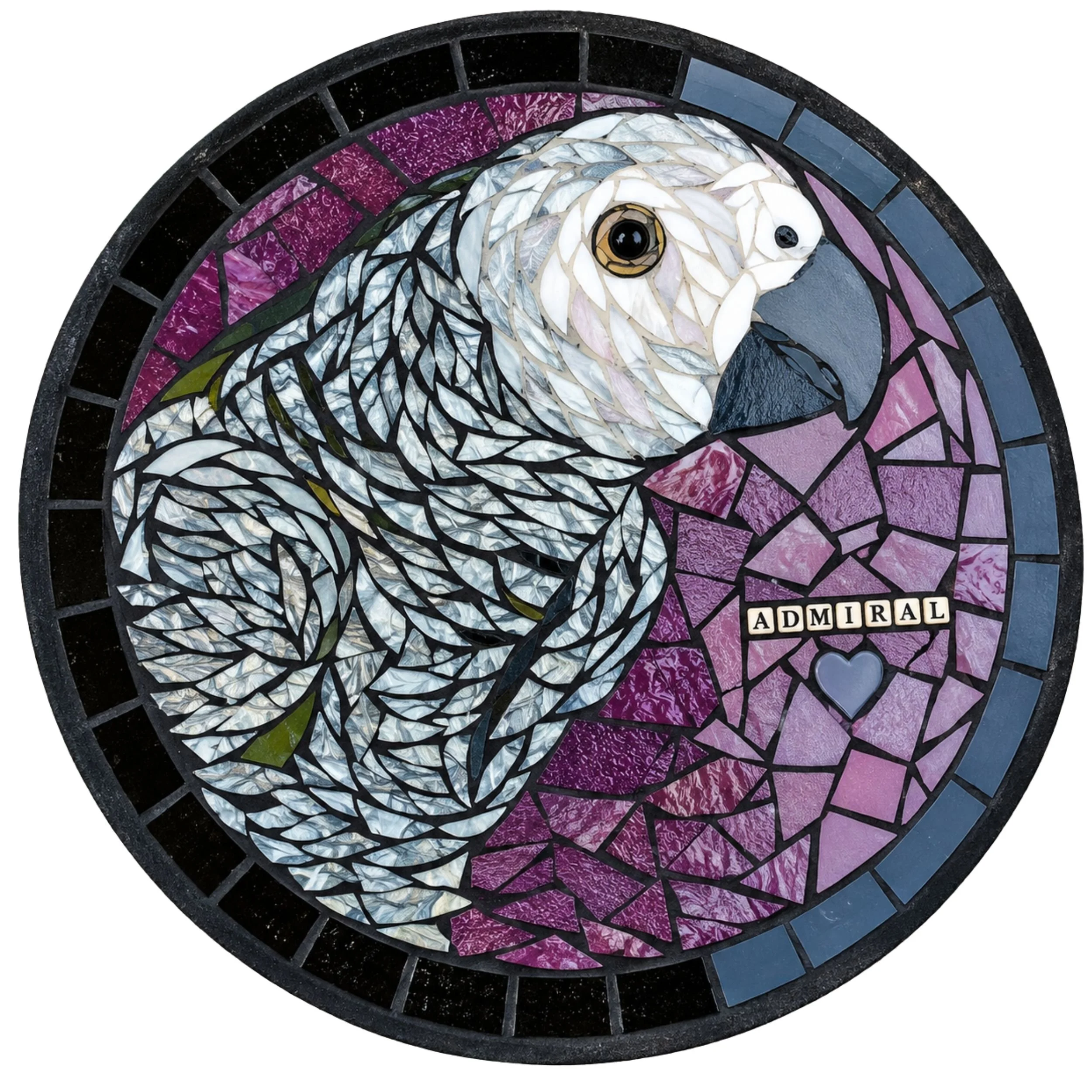 Admiral the AG, portrait stone 12" diam.