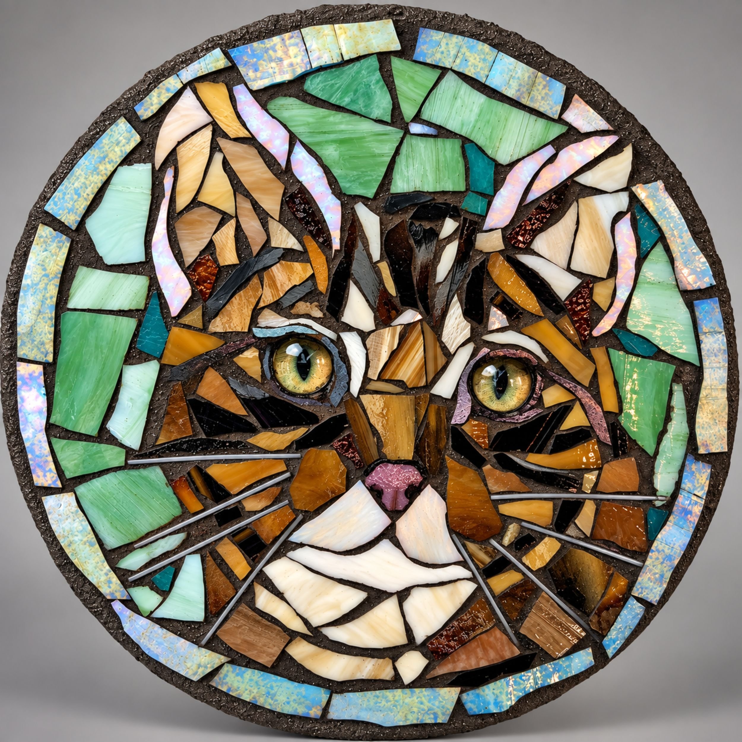 Orange Tabby Cat – 8" Indoor/Outdoor Mosaic Wall Art