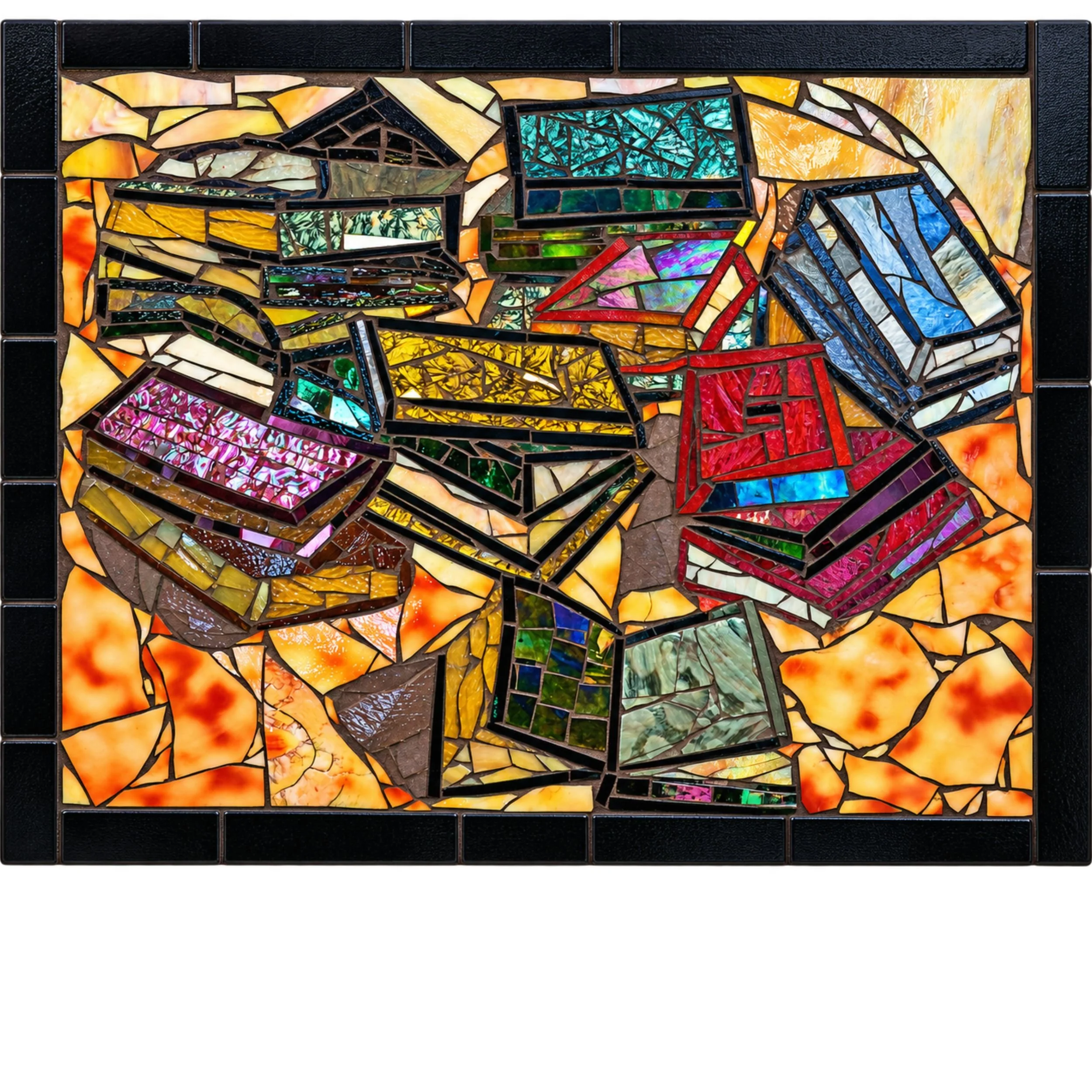 Glass Books
Stained-glass mosaic interpretation of Van Gogh’s Paris books painting.