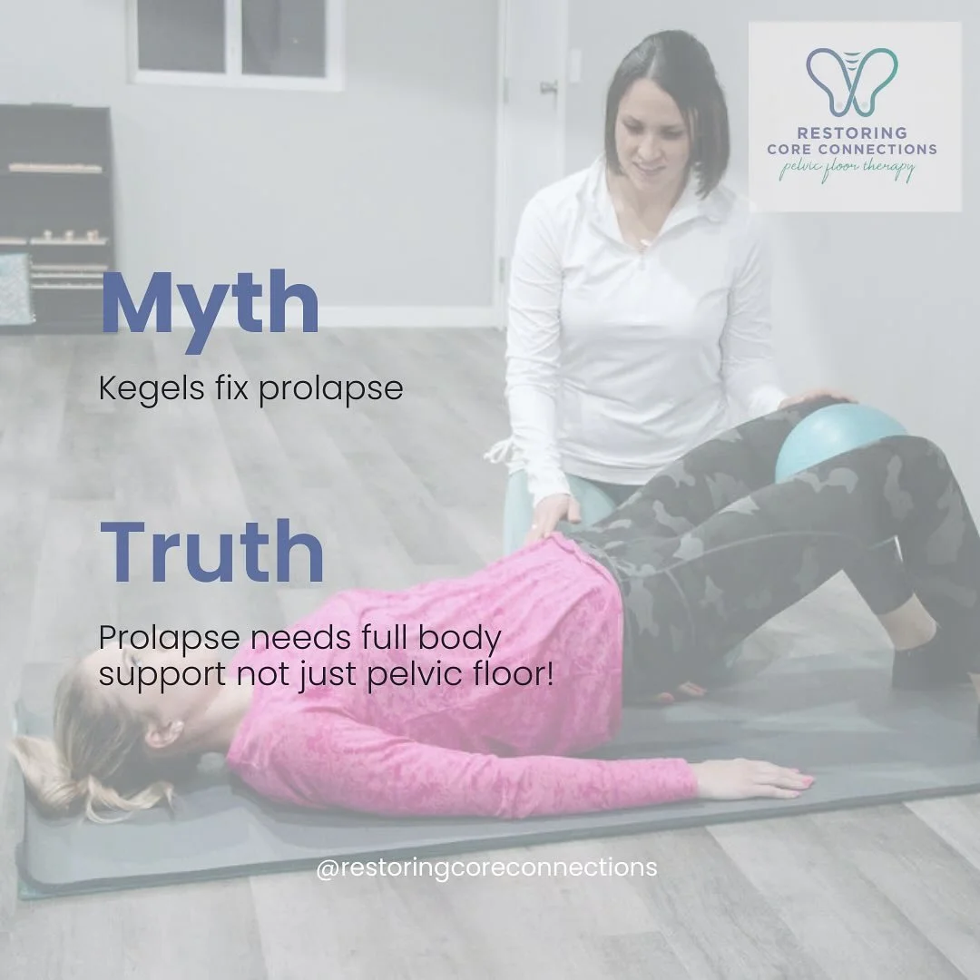If you&rsquo;re only doing Kegels, you&rsquo;re missing the bigger picture.
Prolapse improves with:

✨ Breath + pressure management
✨ Core coordination (not just clenching)
✨ Hip + glute strength
✨ Real-life movement strategies

Sometimes too many Ke