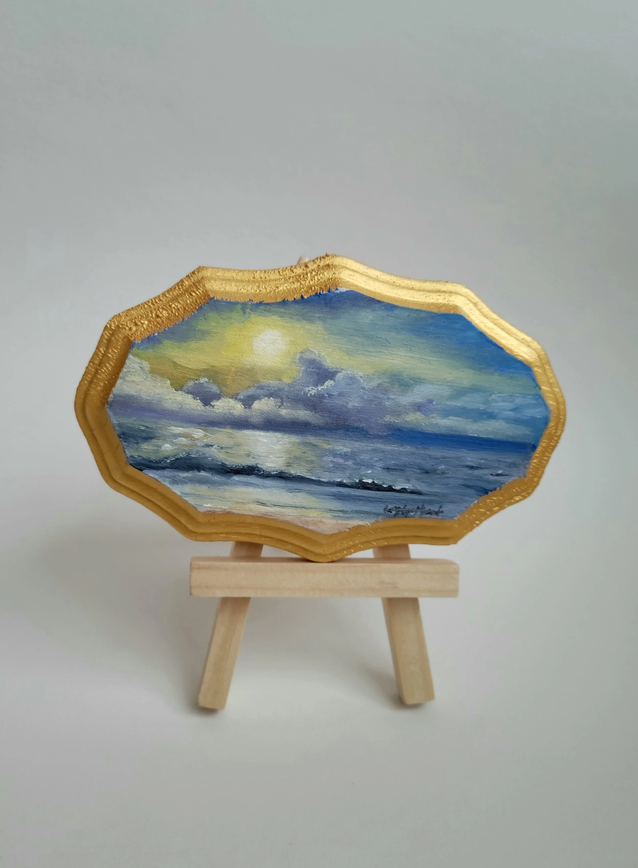 "Sunset at Clearwater"

Oil on Wood

This landscape study is particularly special to me, as it highlights a moment during my honeymoon trip with my husband. Clearwater, FL, had been the furthest I had ever traveled from my hometown at the time, and I