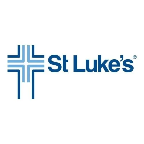 Logo of St. Luke's, featuring a stylized blue cross and the text "St Luke's"