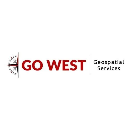 Logo for GO WEST Geospatial Services with a compass graphic.