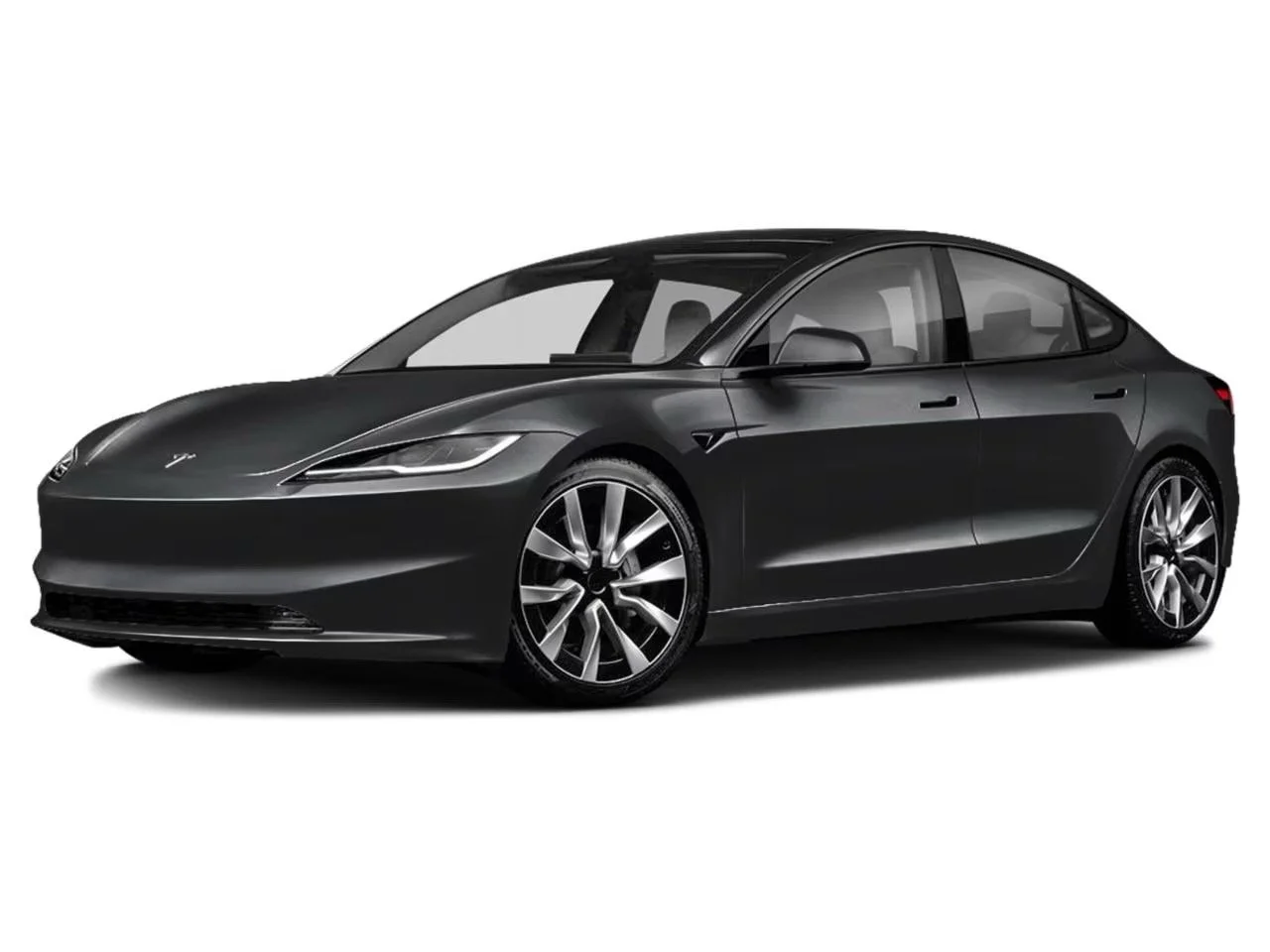 A sleek black Tesla Model 3 electric sedan with modern design and aerodynamic features.