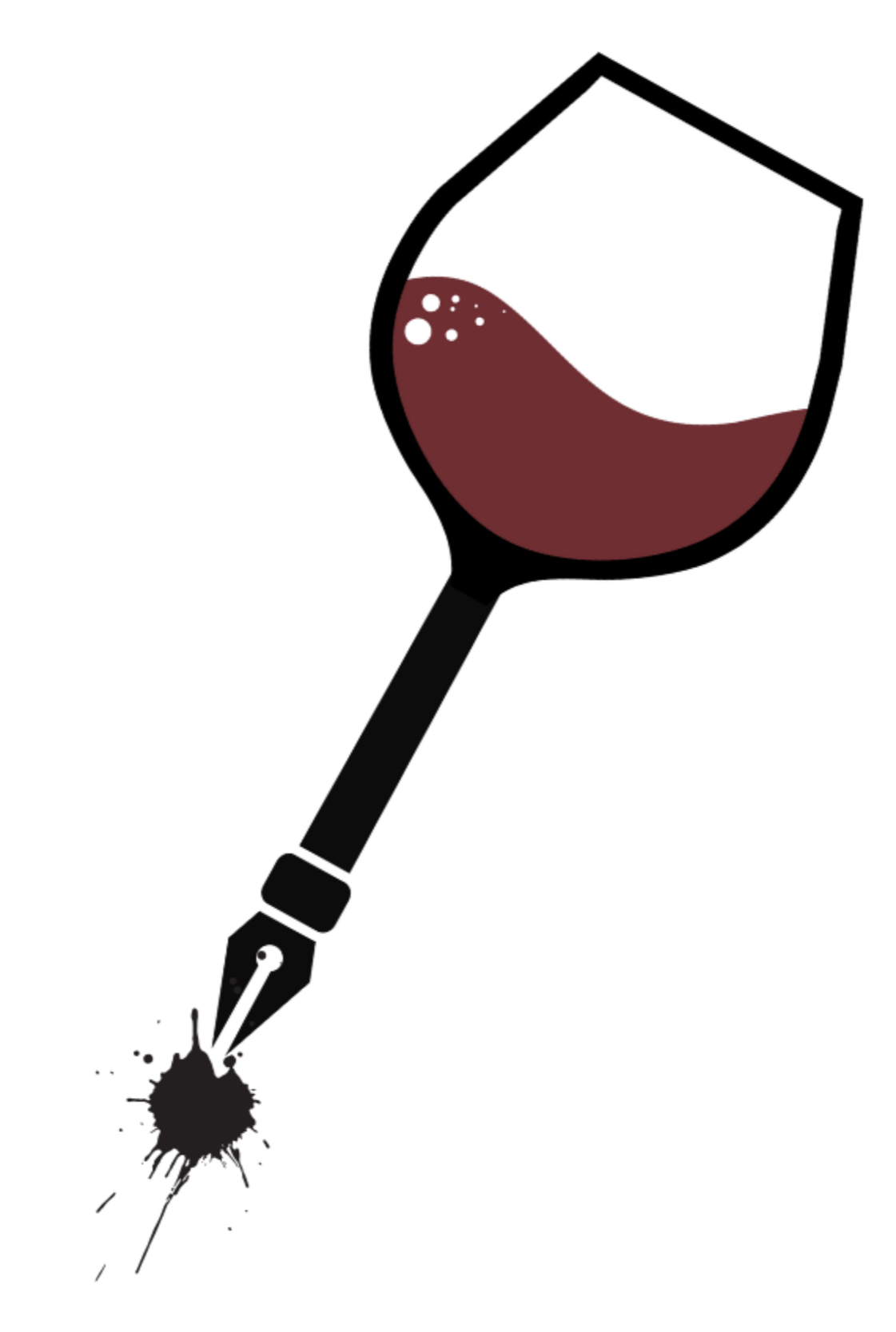 Vintinta Events Logo Weinglas mit Füller und Tintenklecks für Kreativität