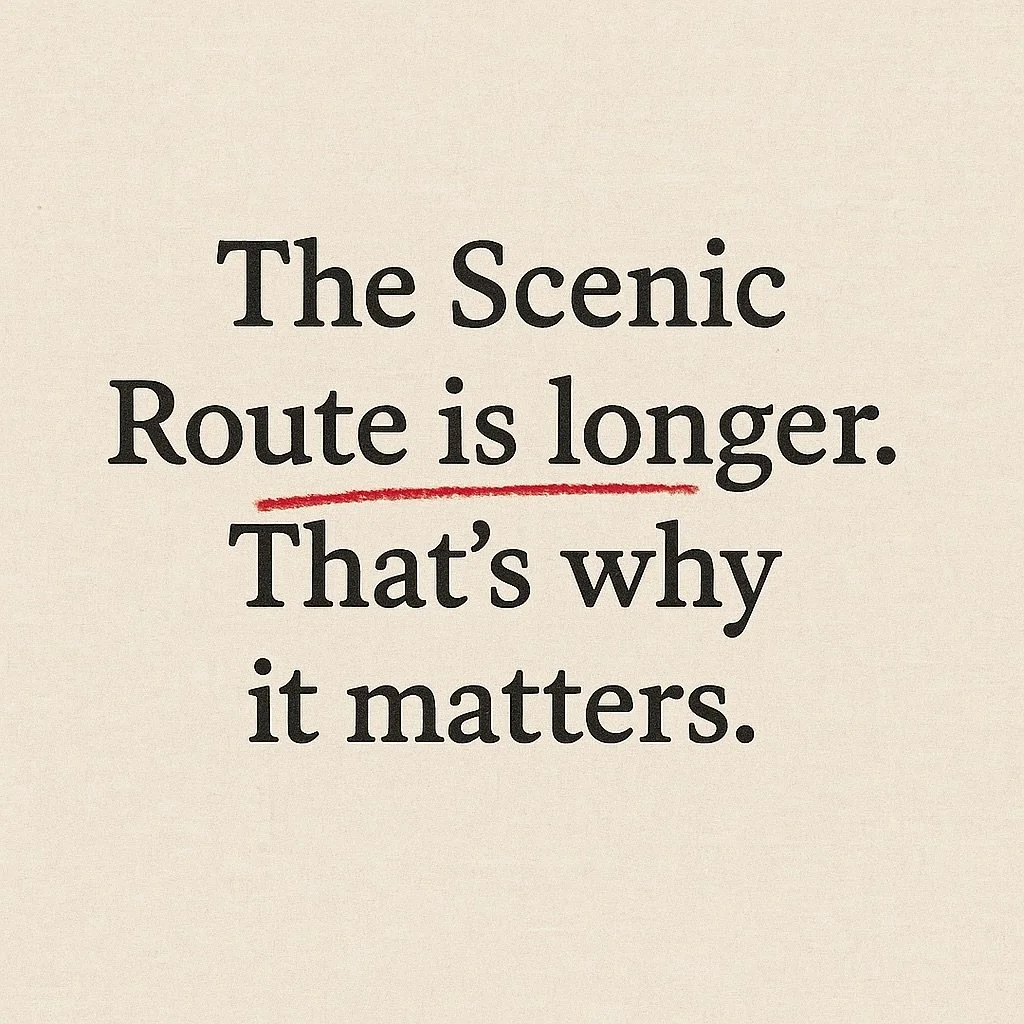 The long way is the only way. Scenic Route.
#ScenicRoute #SlowMade #JourneyNotDestination #ClothingWithSoul #WabiSabiStyle #everystitchawaypoint