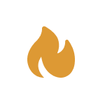 Icon of fire in gold color