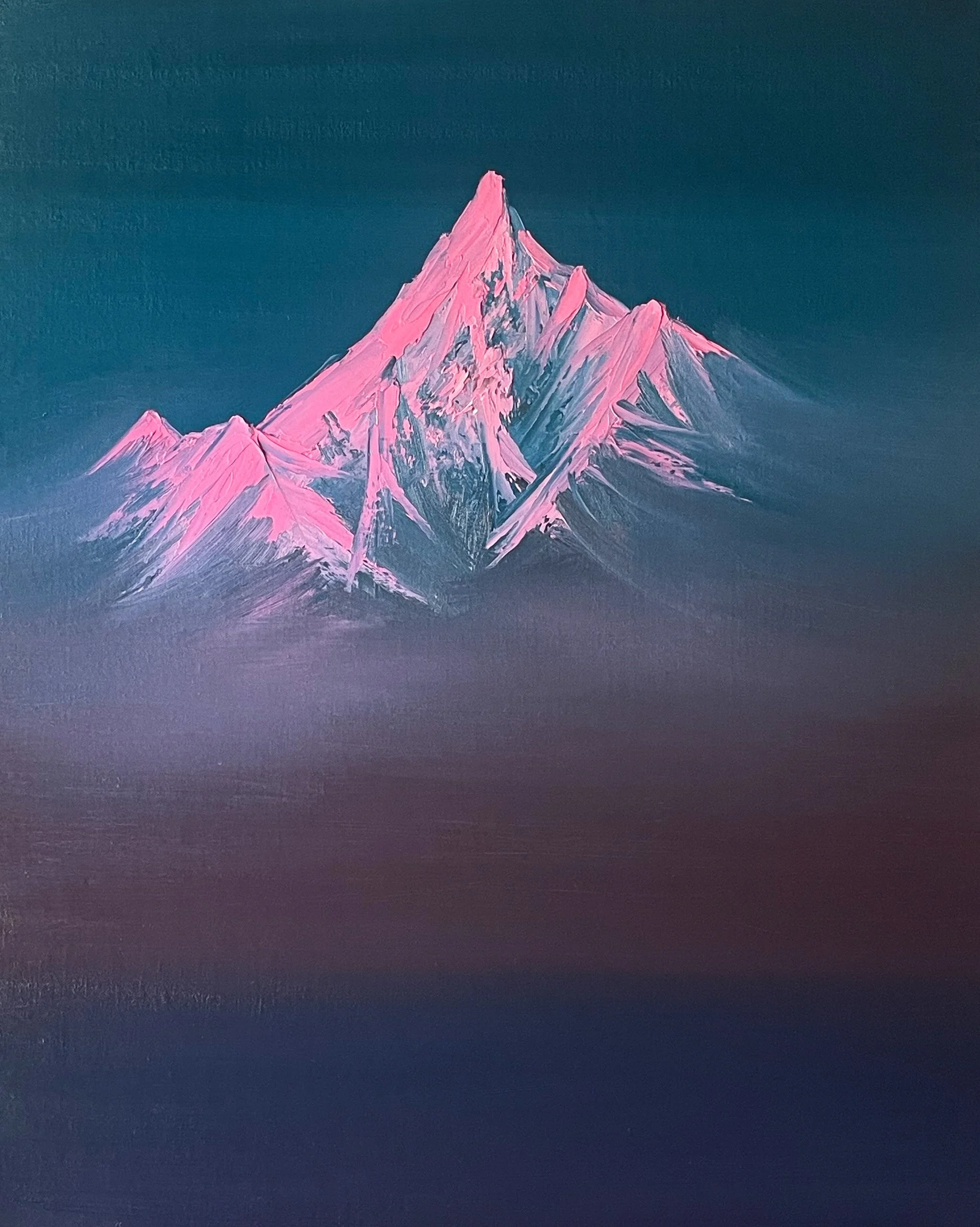 Contemporary landscape painting of Mount Everest by Cat Goward