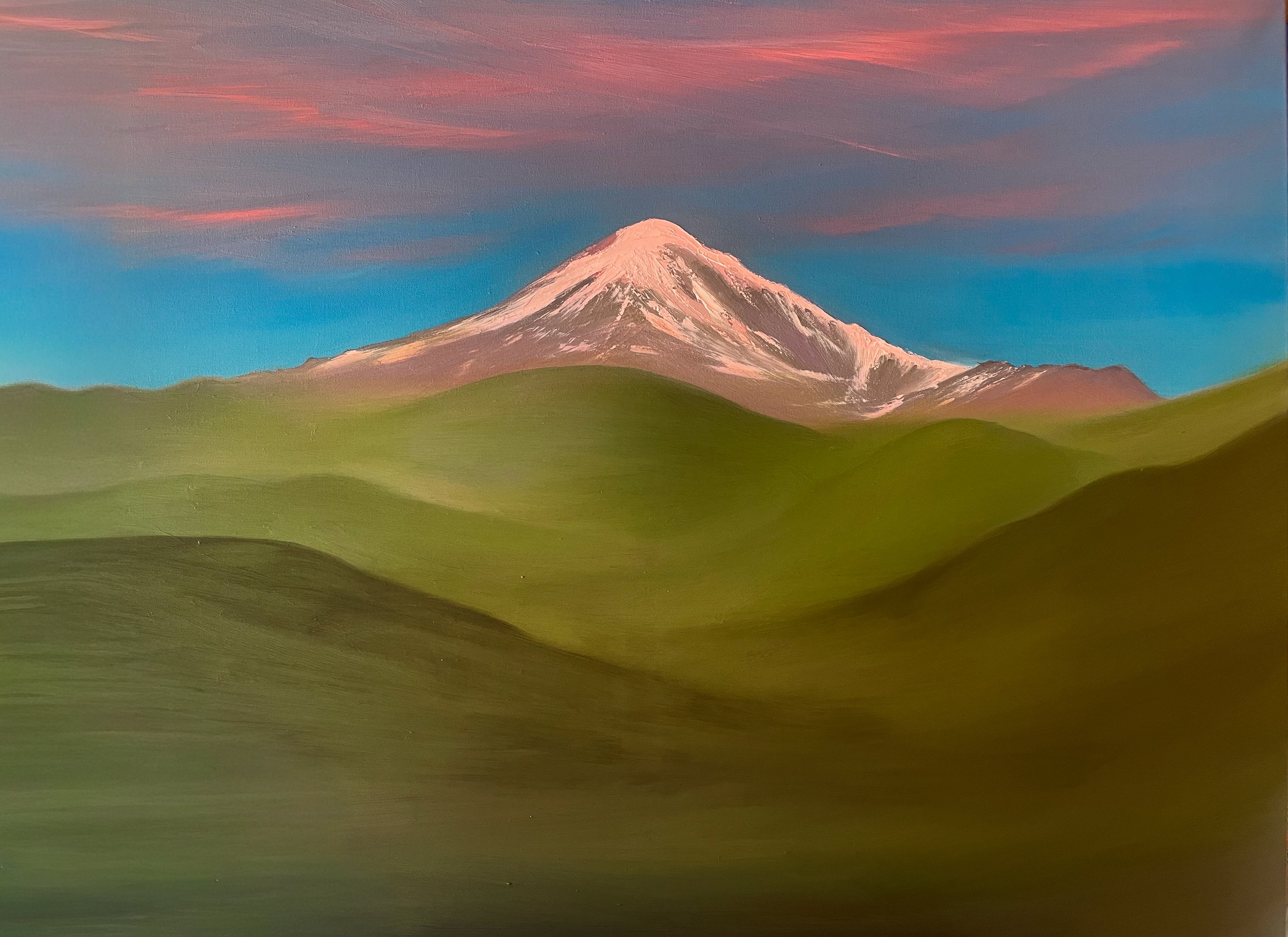 landscape commissioned painting of Mount Kazbek