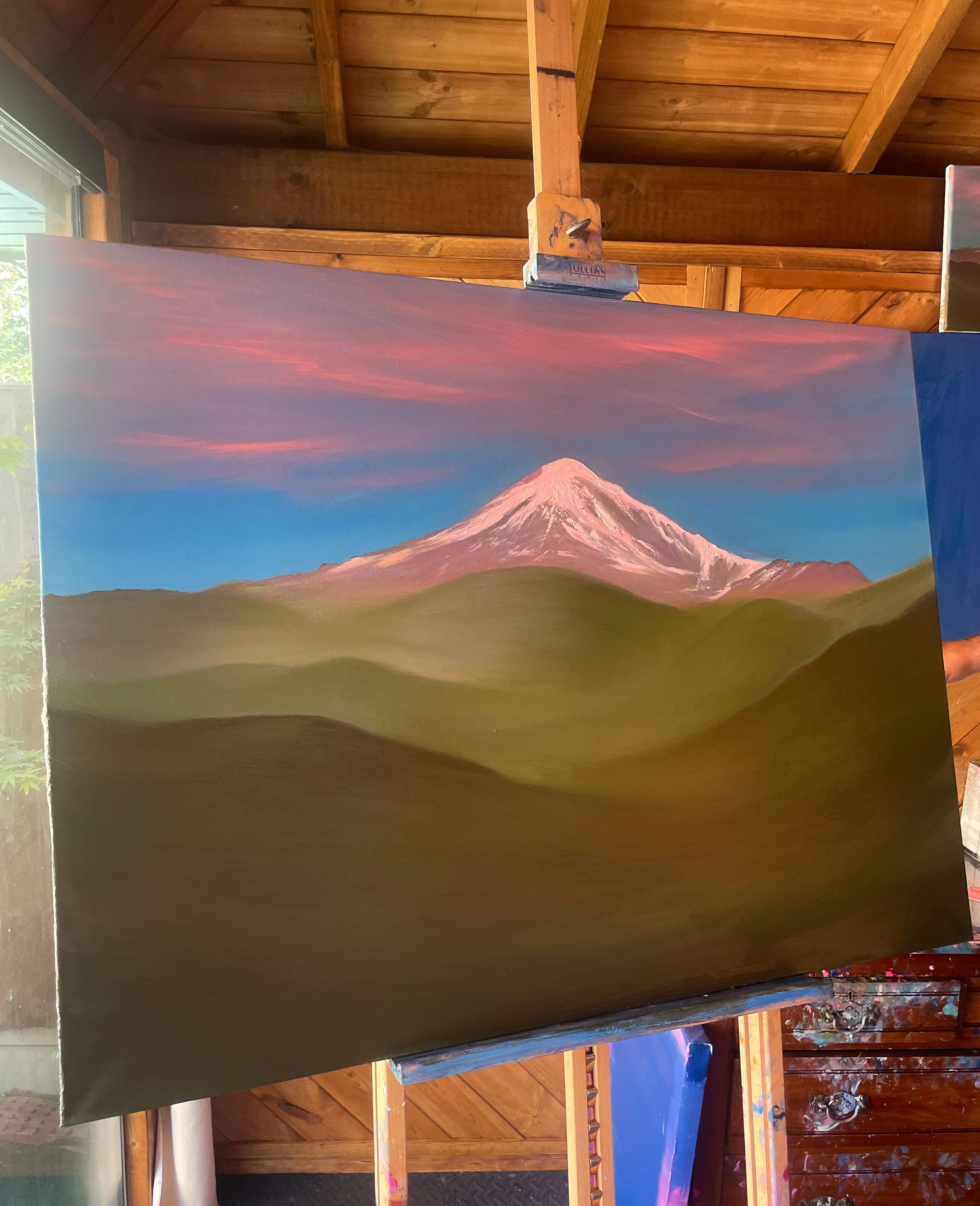 Minimalist Mount Kazbek commission painting
