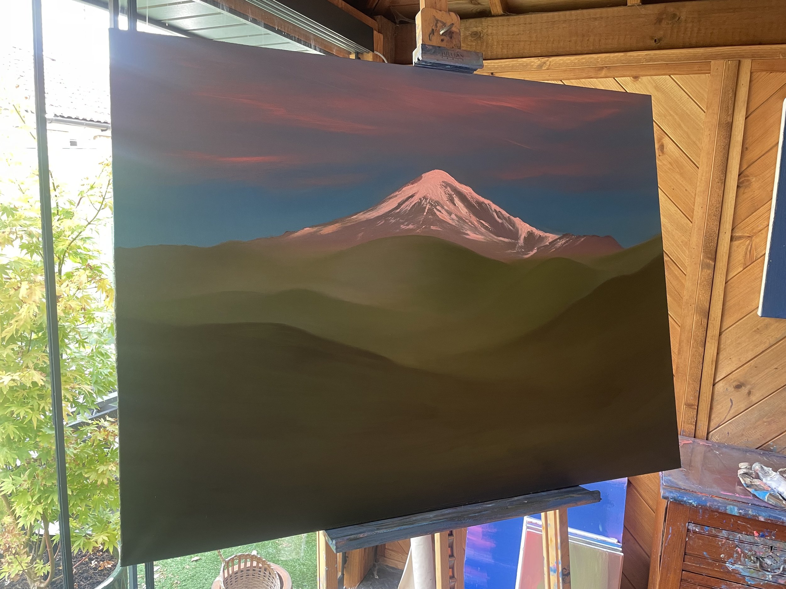 commissioned painting of mount kazbek, Georgia