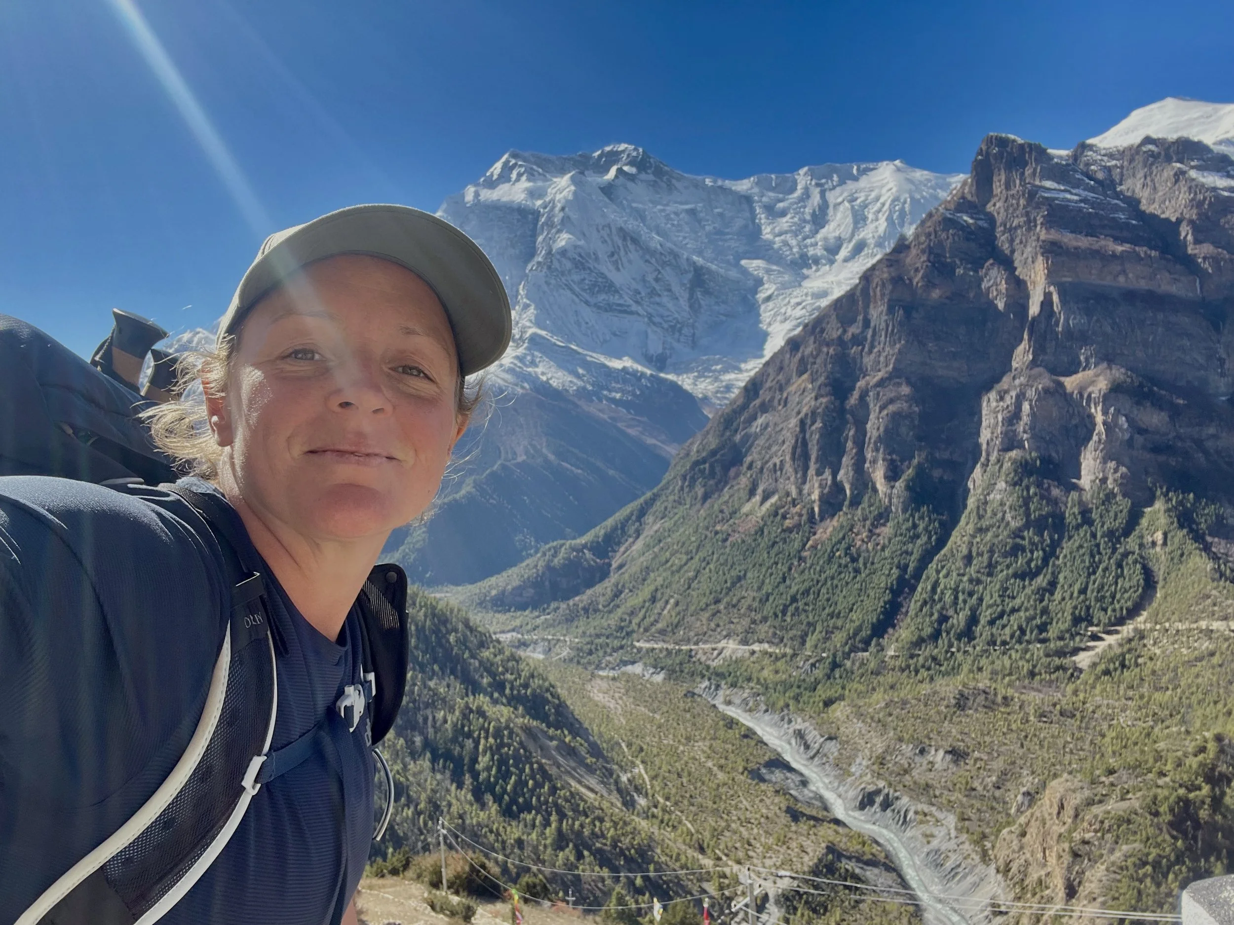 Cat Goward trekking in the Himalayas