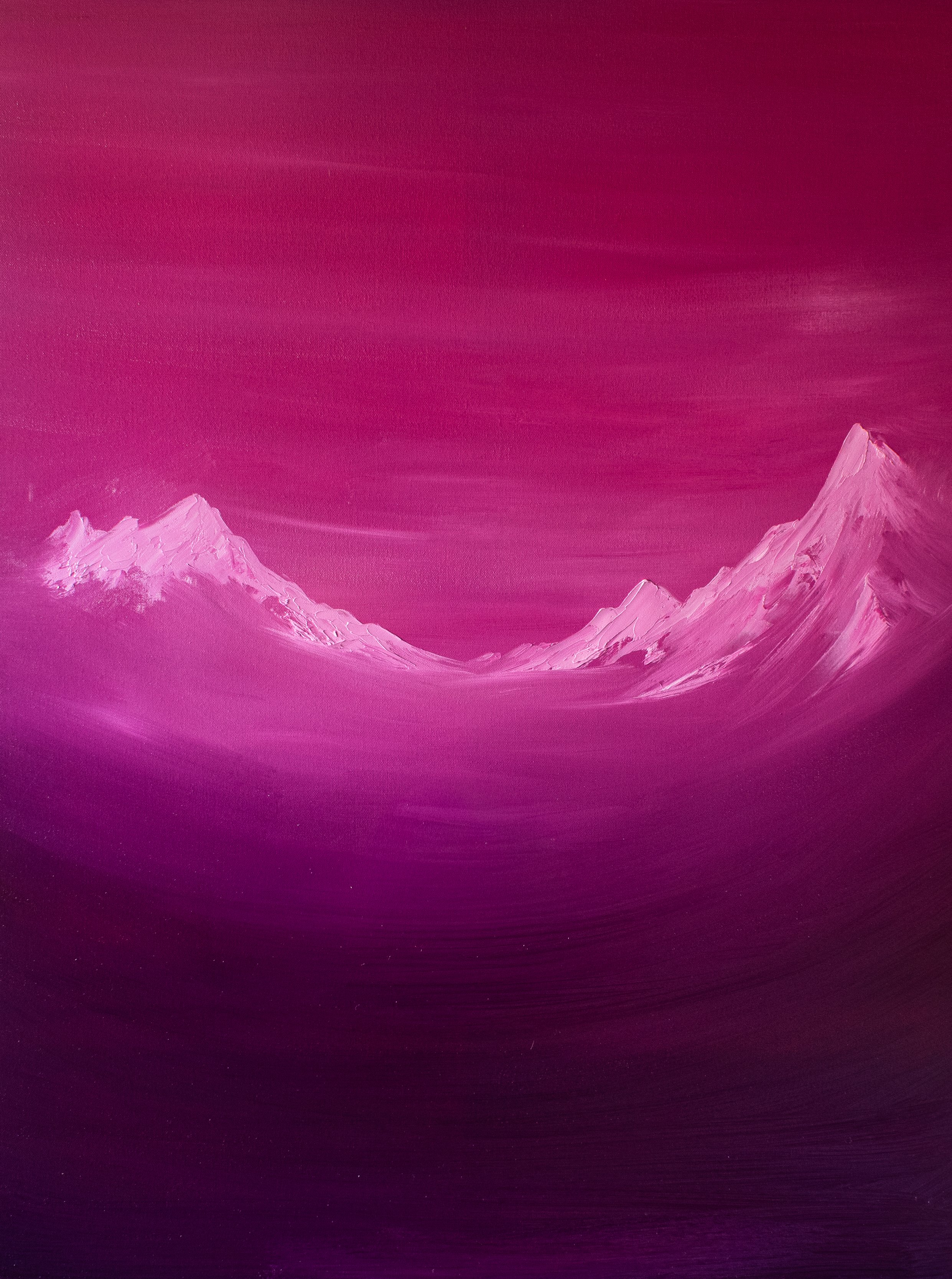 Velvet Valley an abstract mountain painting by Cat Goward
