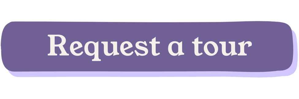 Purple banner with white text that says "Request a tour."