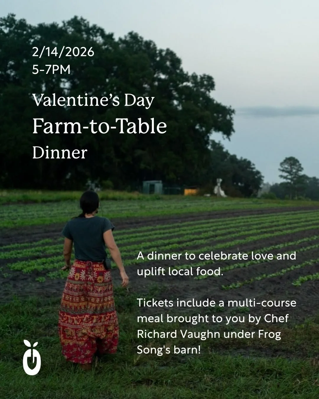 Celebrate love, community, and the power of fresh, local food at our Valentine&rsquo;s Farm-to-Table Dinner on Saturday, Feb. 14 at Frog Song Organics Farm @frogsongcsa ❤️

✨Savor dishes crafted with care using produce harvested the very same day fro