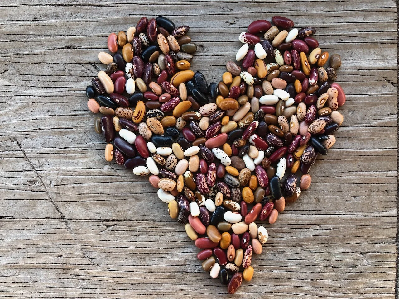 Seeds clustered together to form a heart