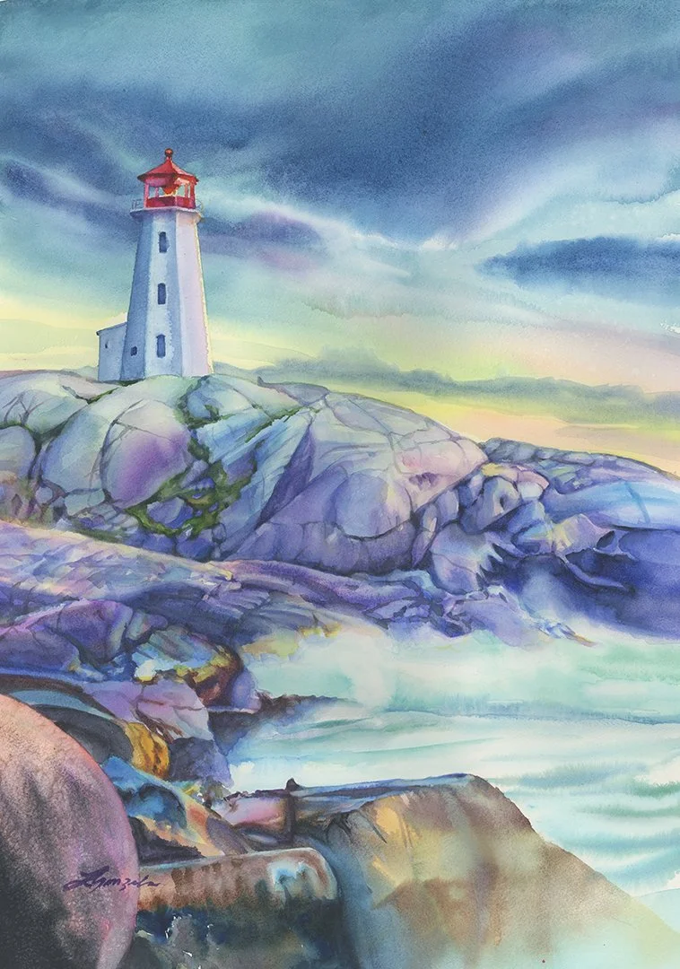 'Sunset on Peggy's Cove', NS