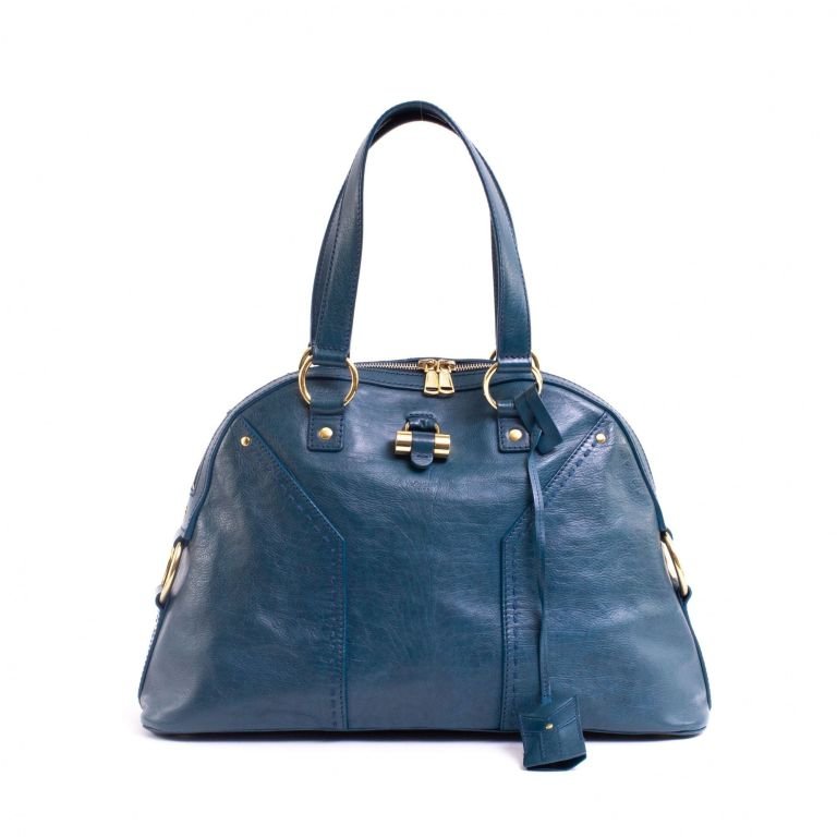 Borsa Yves Saint Laurent Muse in pelle blu