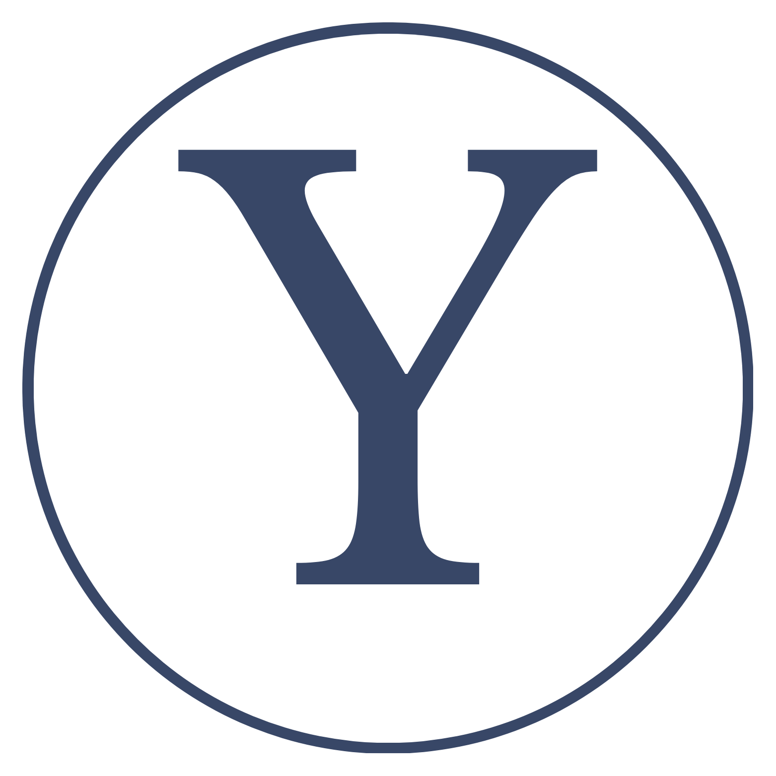 Yale University logo featuring a large navy blue Y within a white circle